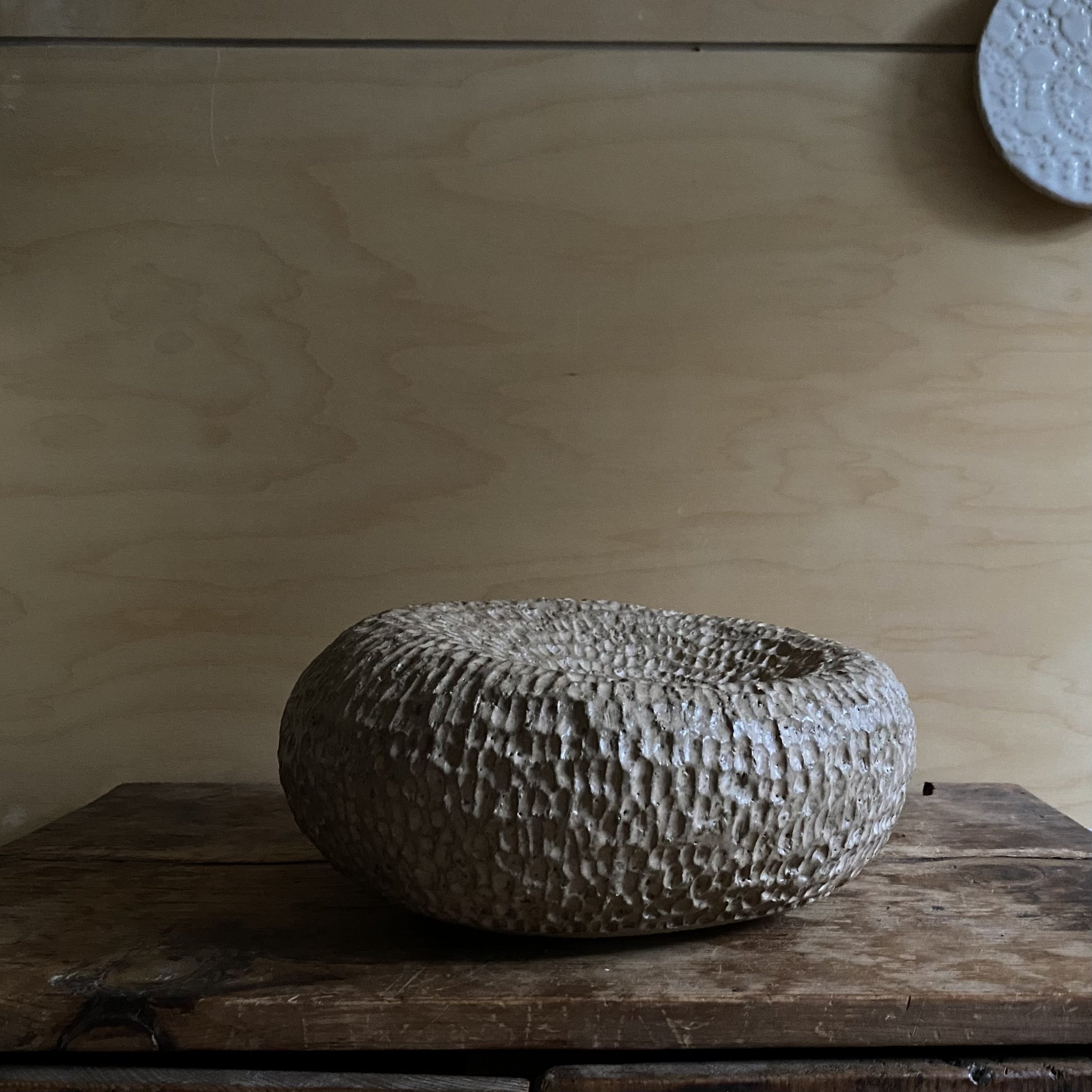 Unearthed Oblique Vessel - Ochre glaze