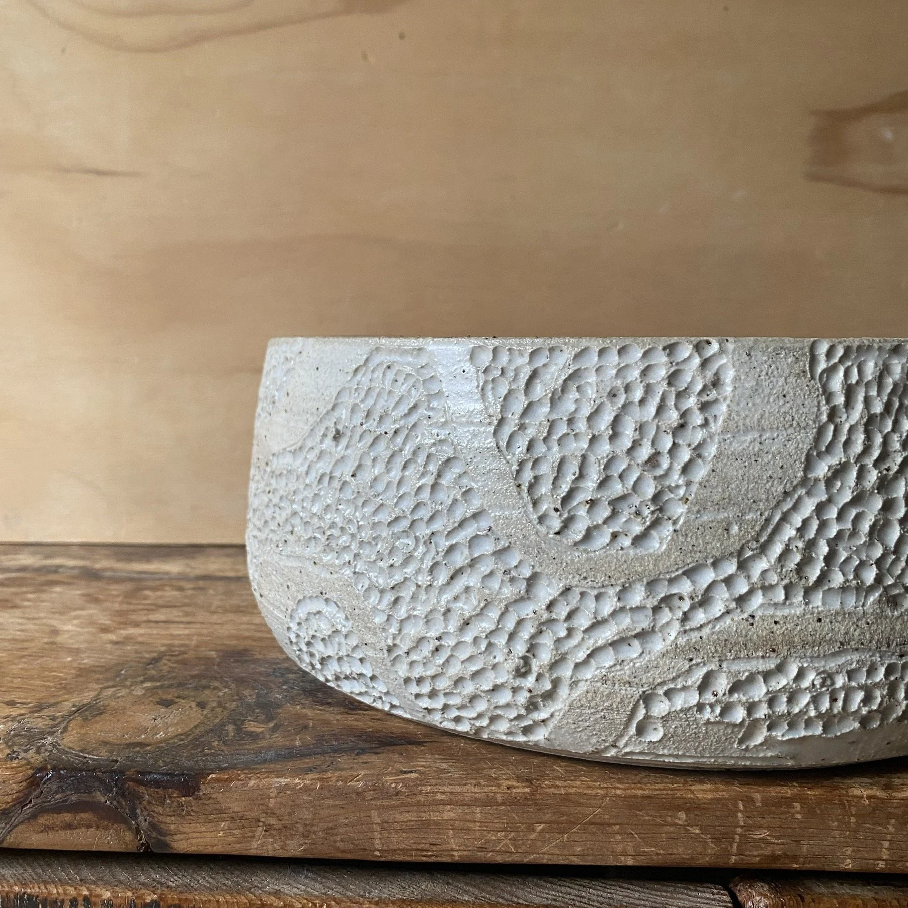 Unearthed Typography Tall Bowl - Ash glaze