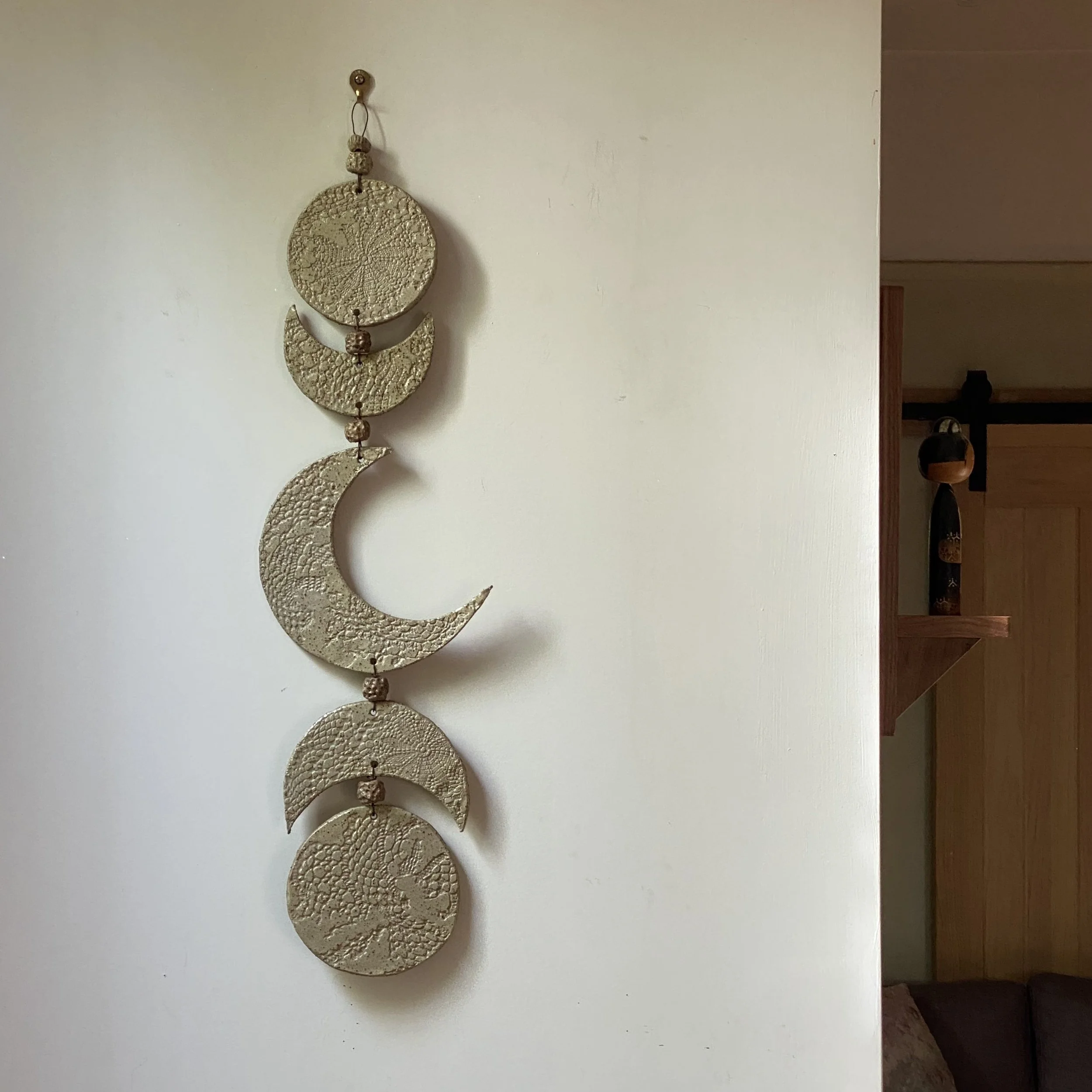 Unearthed Moon Phase Ceramic Wallhanging - Four