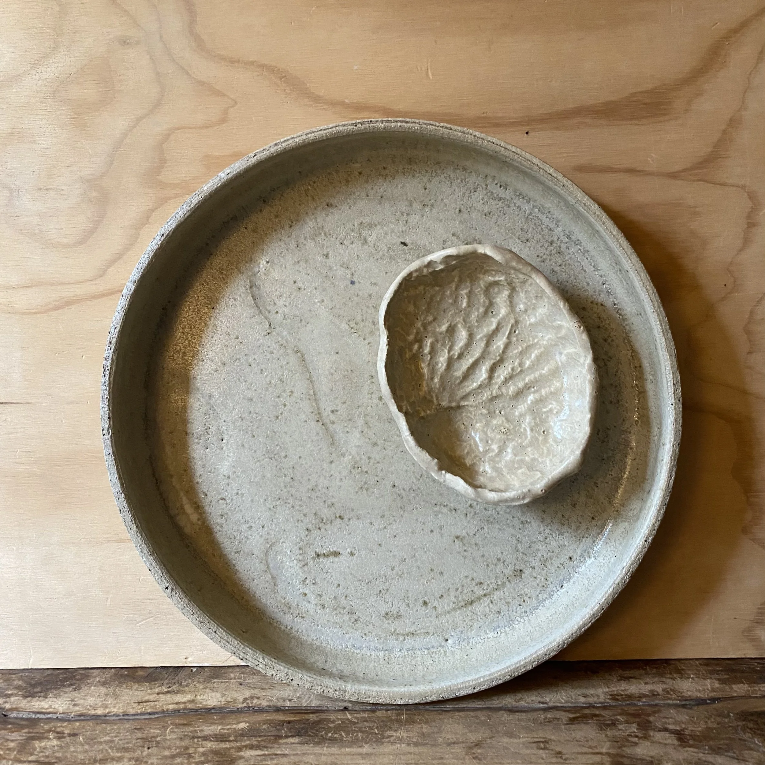 Handmade ceramic Abalone Shell Dish Platter - Natural Palette