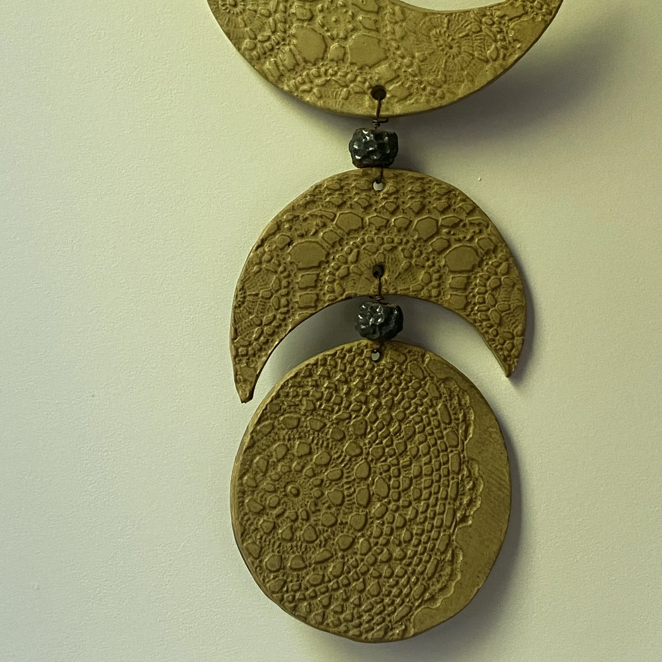 Unearthed Moon Phase Ceramic Wallhanging - Wheat