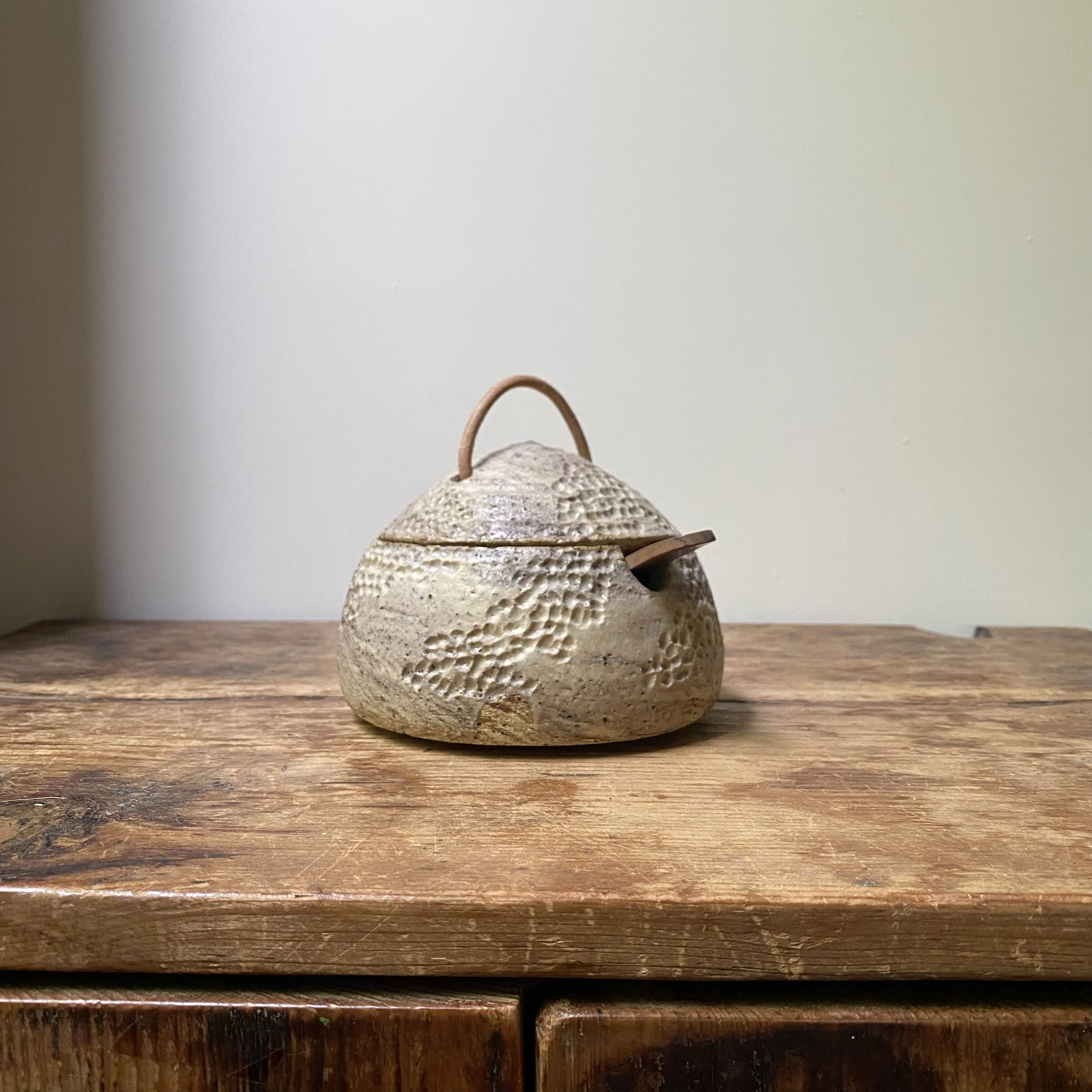 Unearthed Topography Salt Vessel -  Moonstone glaze