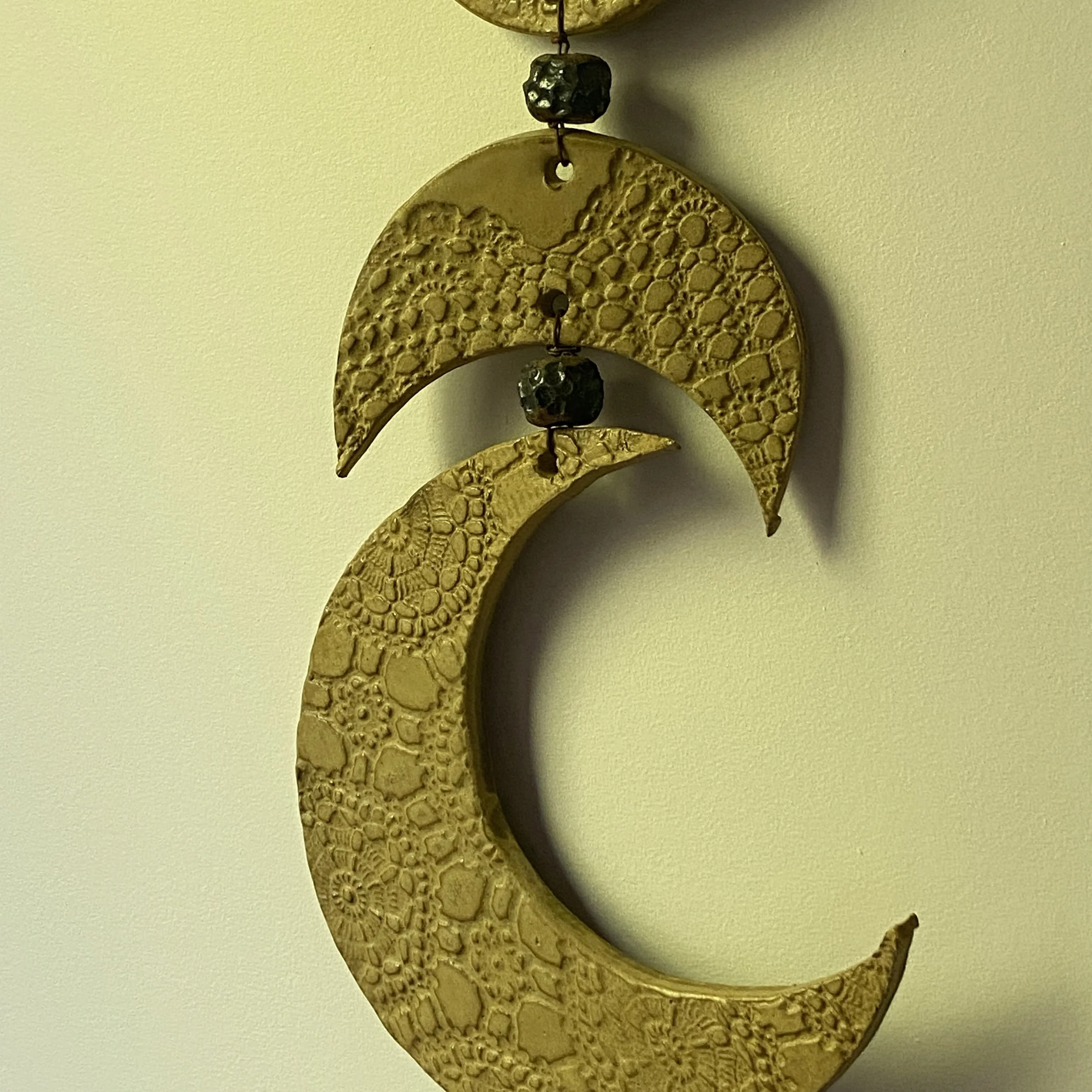 Unearthed Moon Phase Ceramic Wallhanging - Wheat