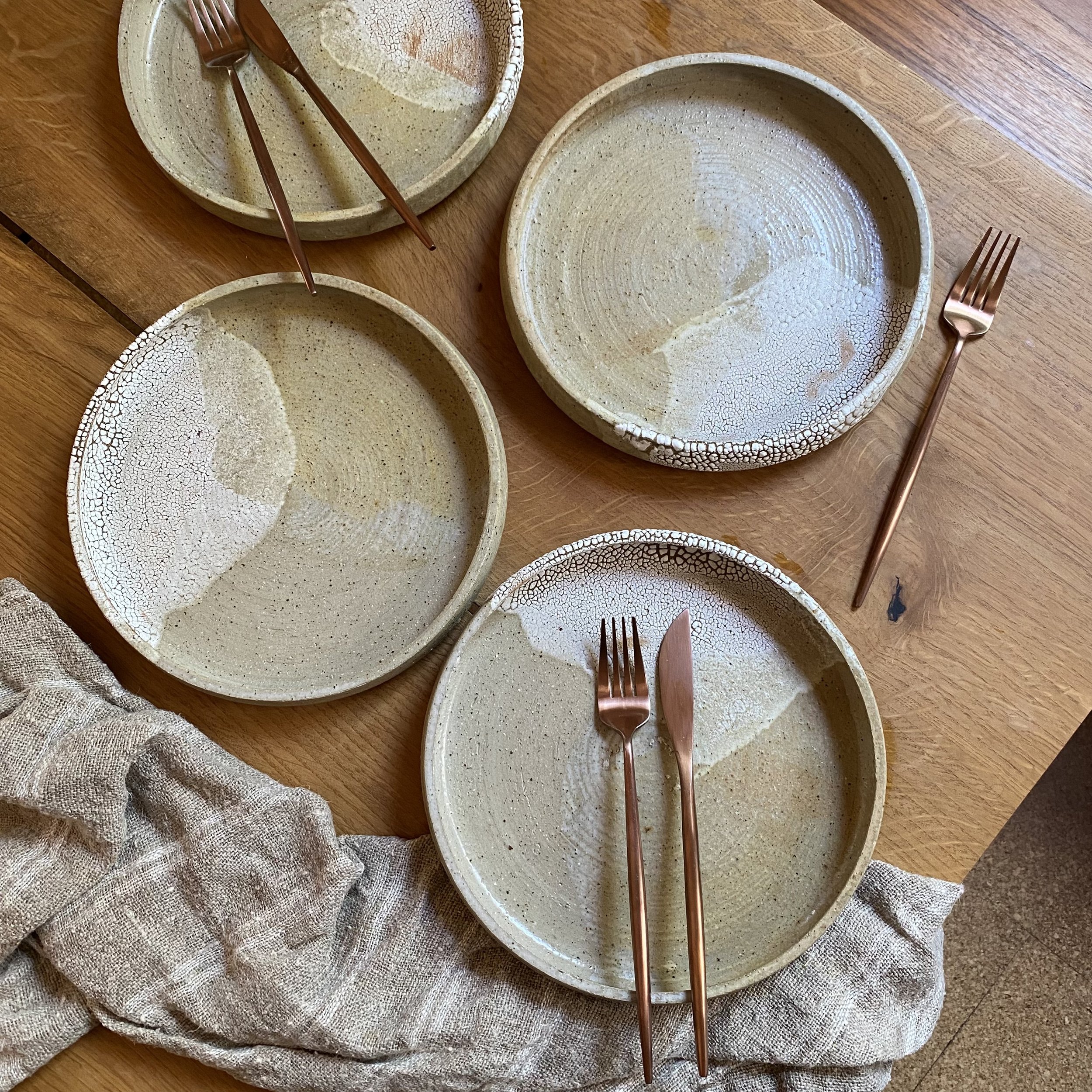 Unearthed handmade rustic ceramic dinner plates