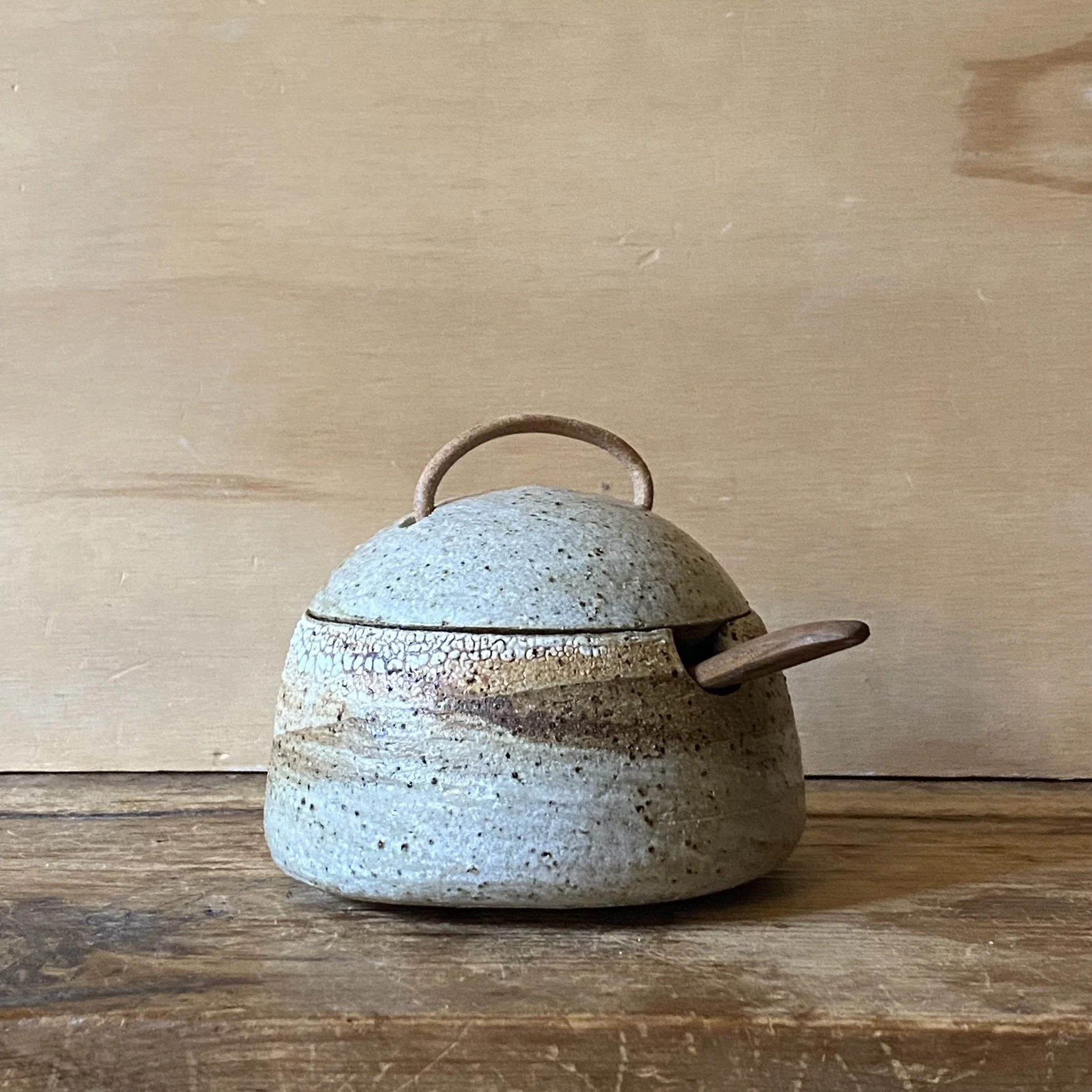 Handmade Pebble Sugar/Salt ceramic vessel