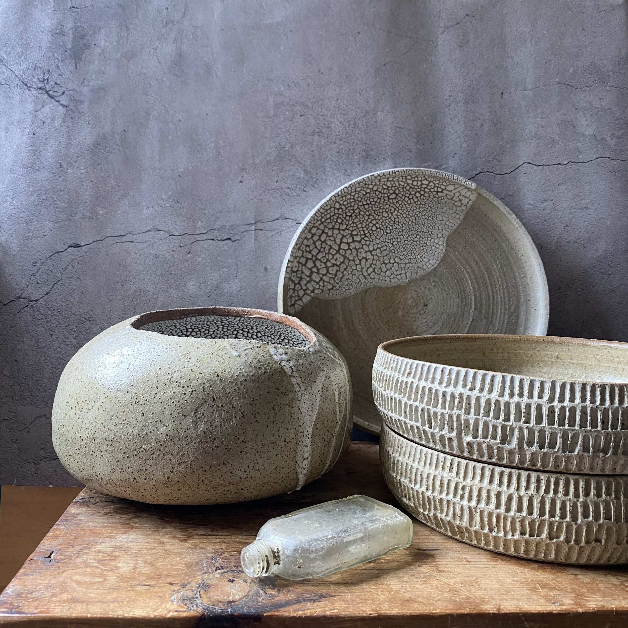 Unearthed handmade ceramic Etched Bowl