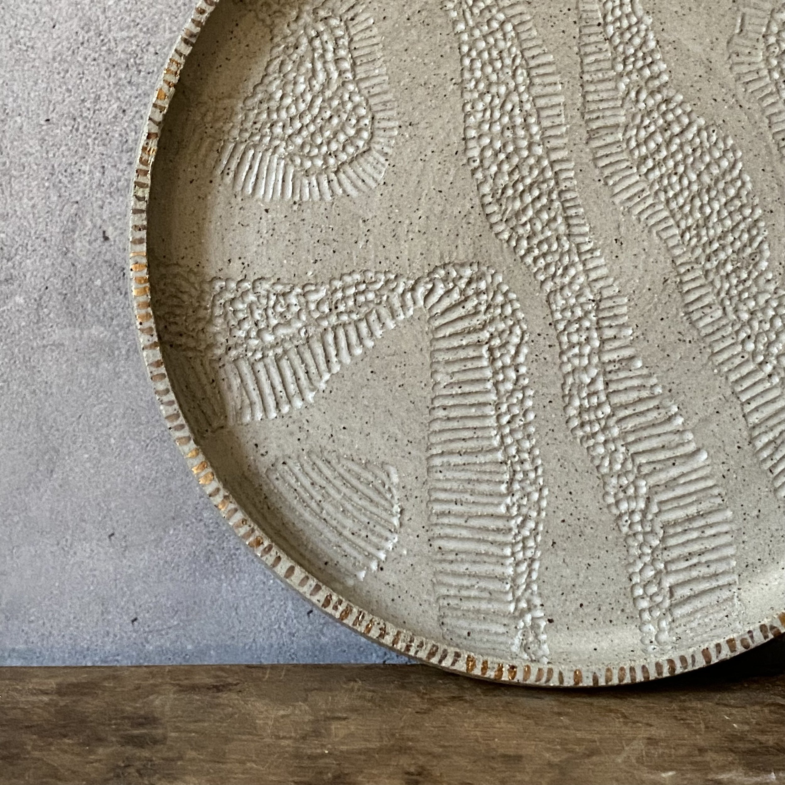 Unearthed Topography plater with gold lustre edge