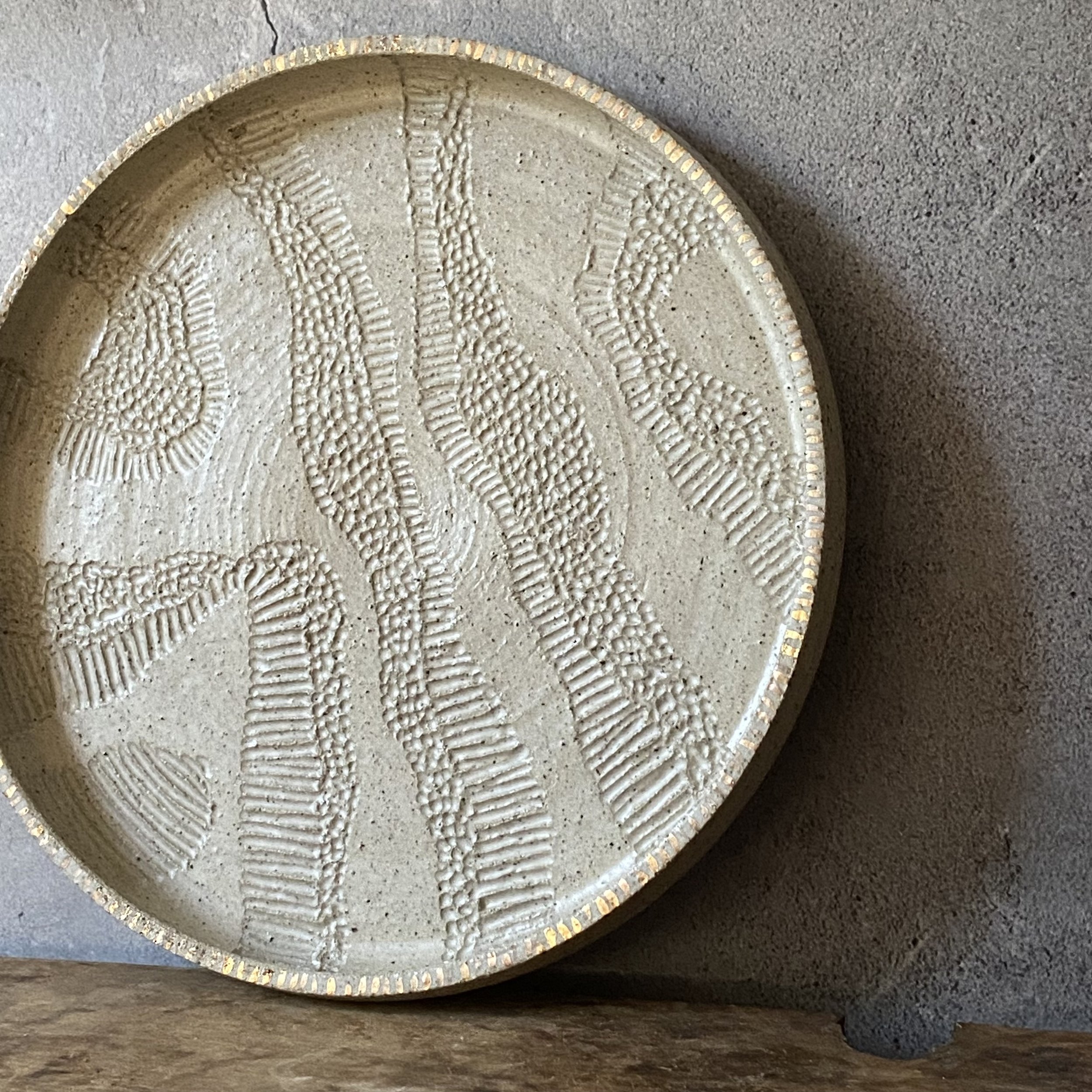Unearthed Topography plater with gold lustre edge