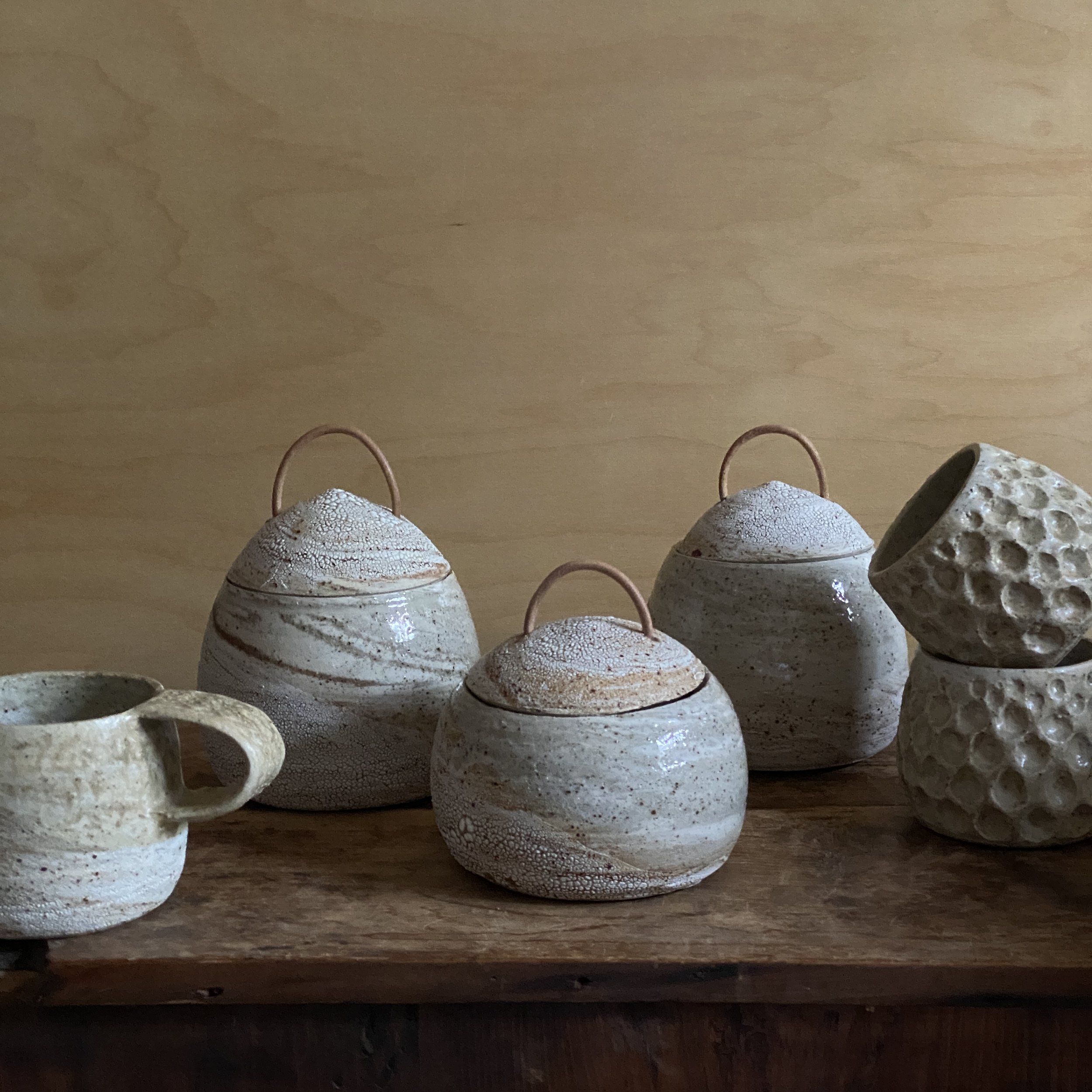 Unearthed Pebble Canister Set for the kitchen, with other handmade crockery