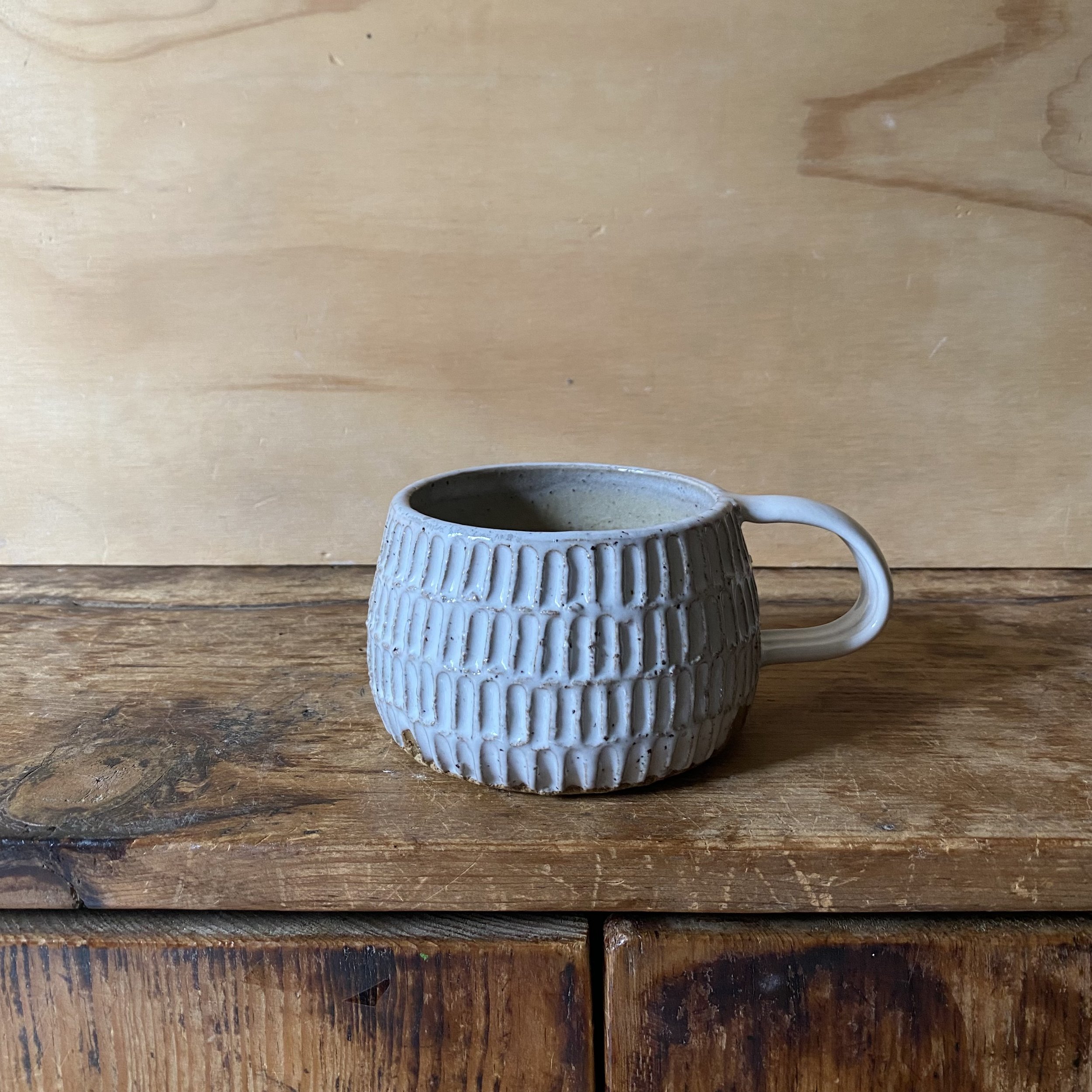 handmade ceramic Unearthed etched mug