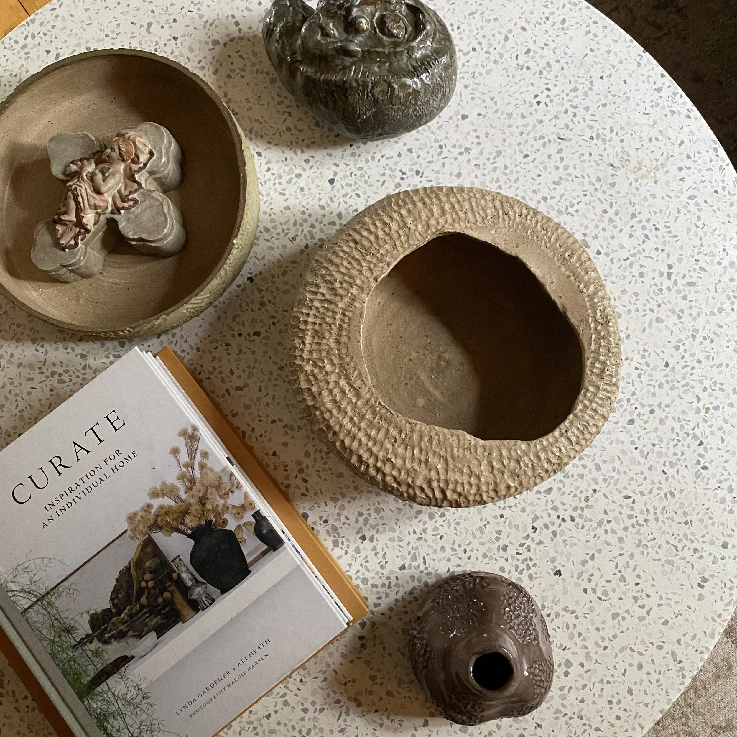 Unearthed Oblique Open Vessel - Ochre glaze