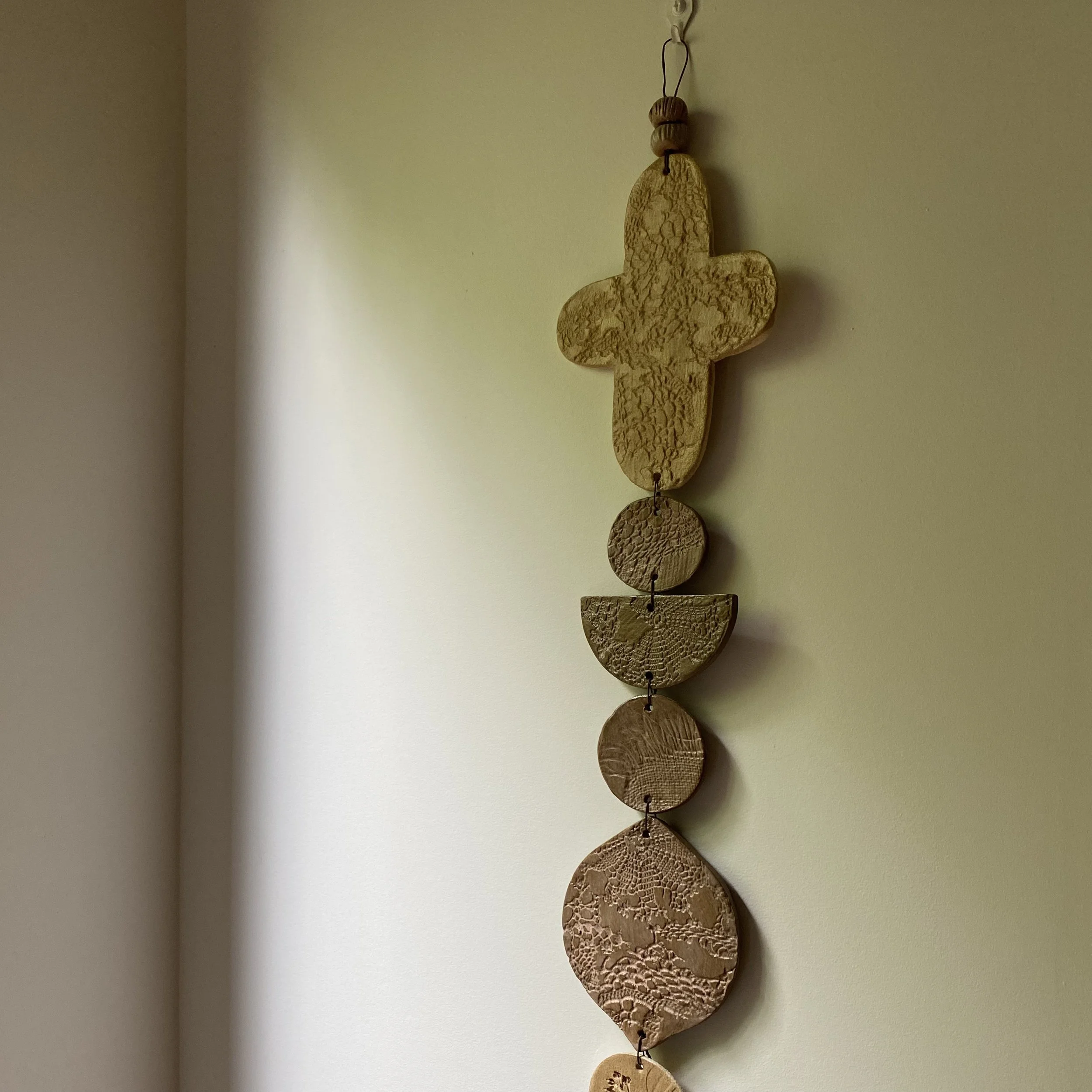 Unearthed XL Flora Wall Hanging - Earthy Blush tones