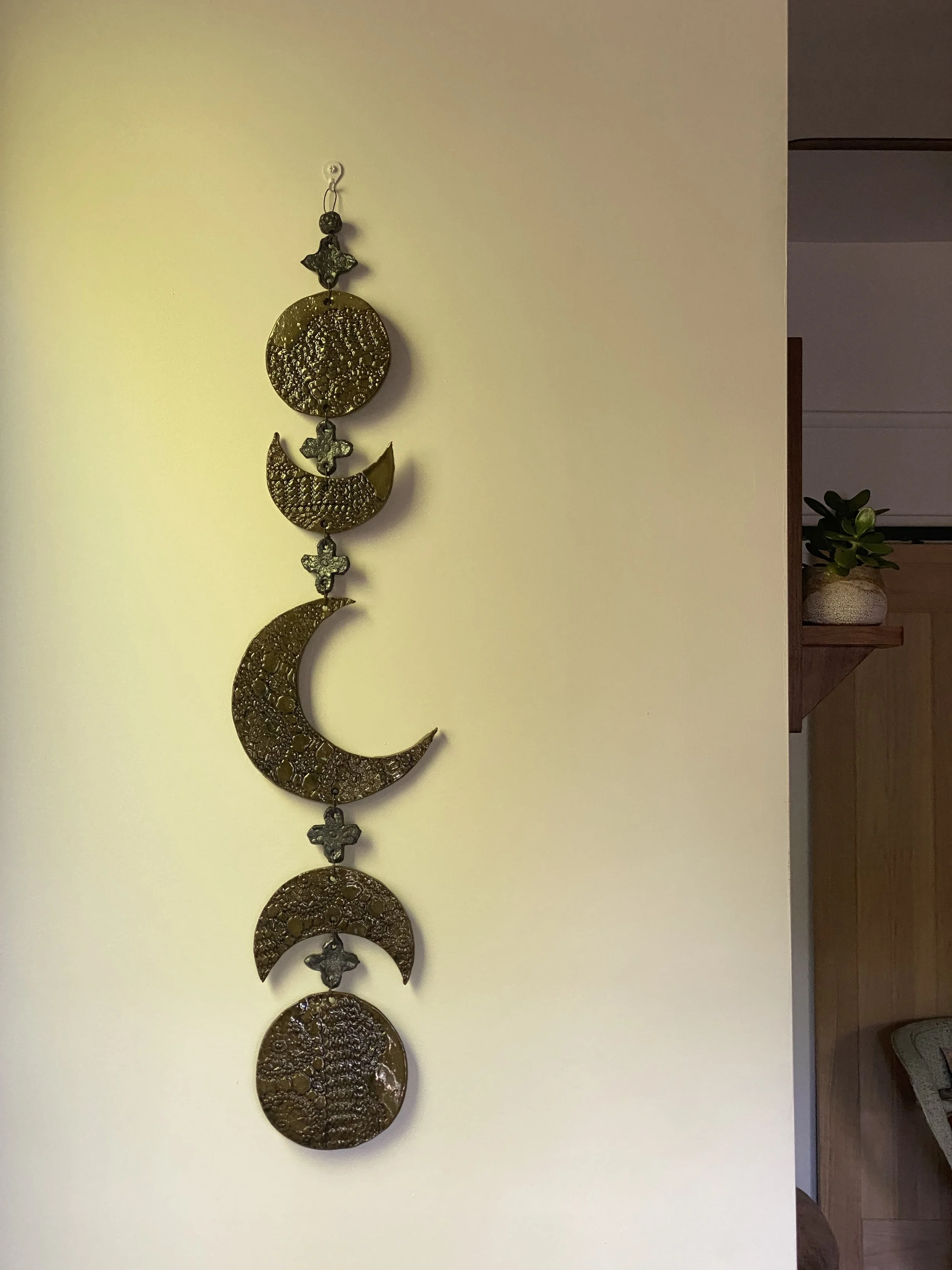 Moon Phase Wall Hanging - Gloss Olive