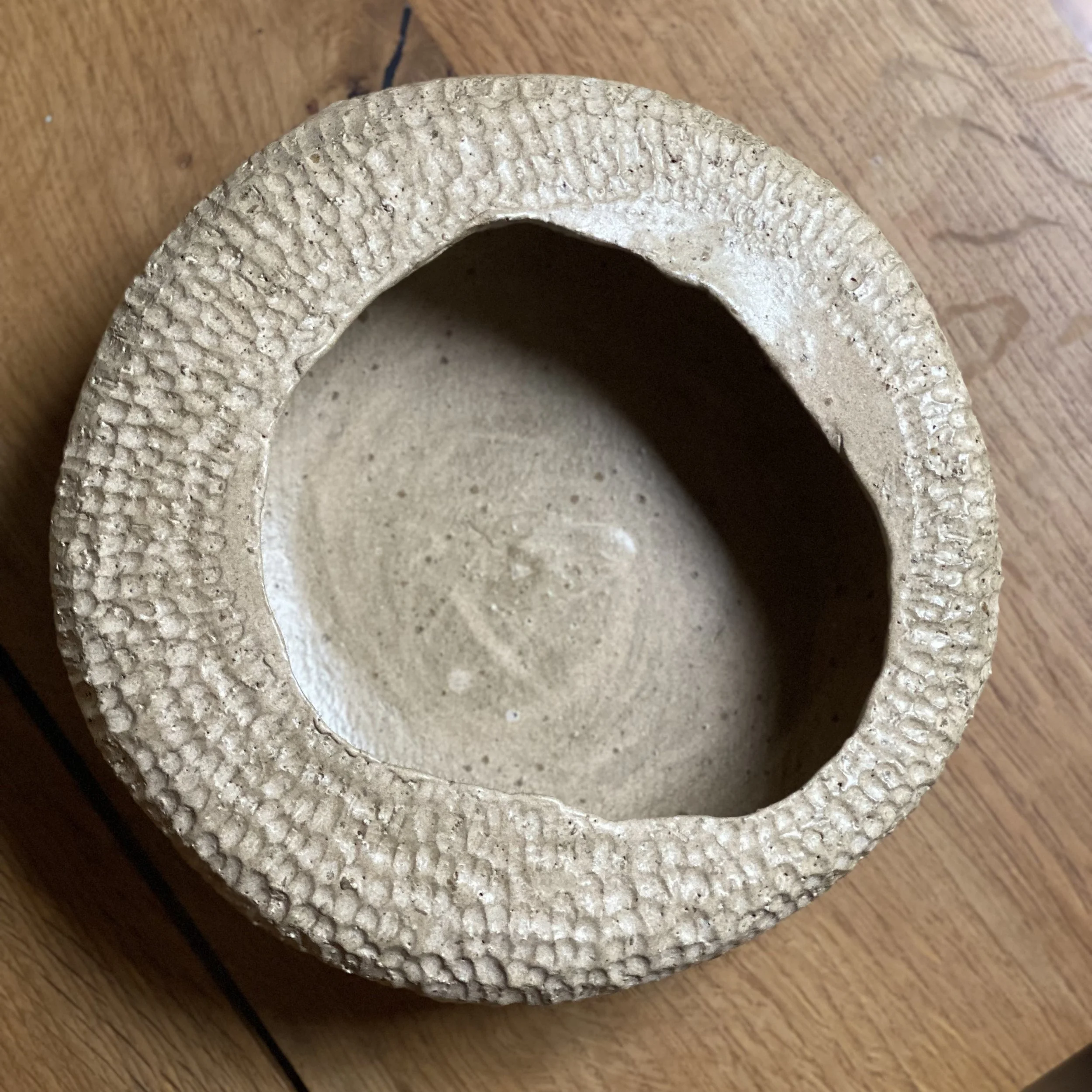 Unearthed Oblique Open Vessel - Ochre glaze