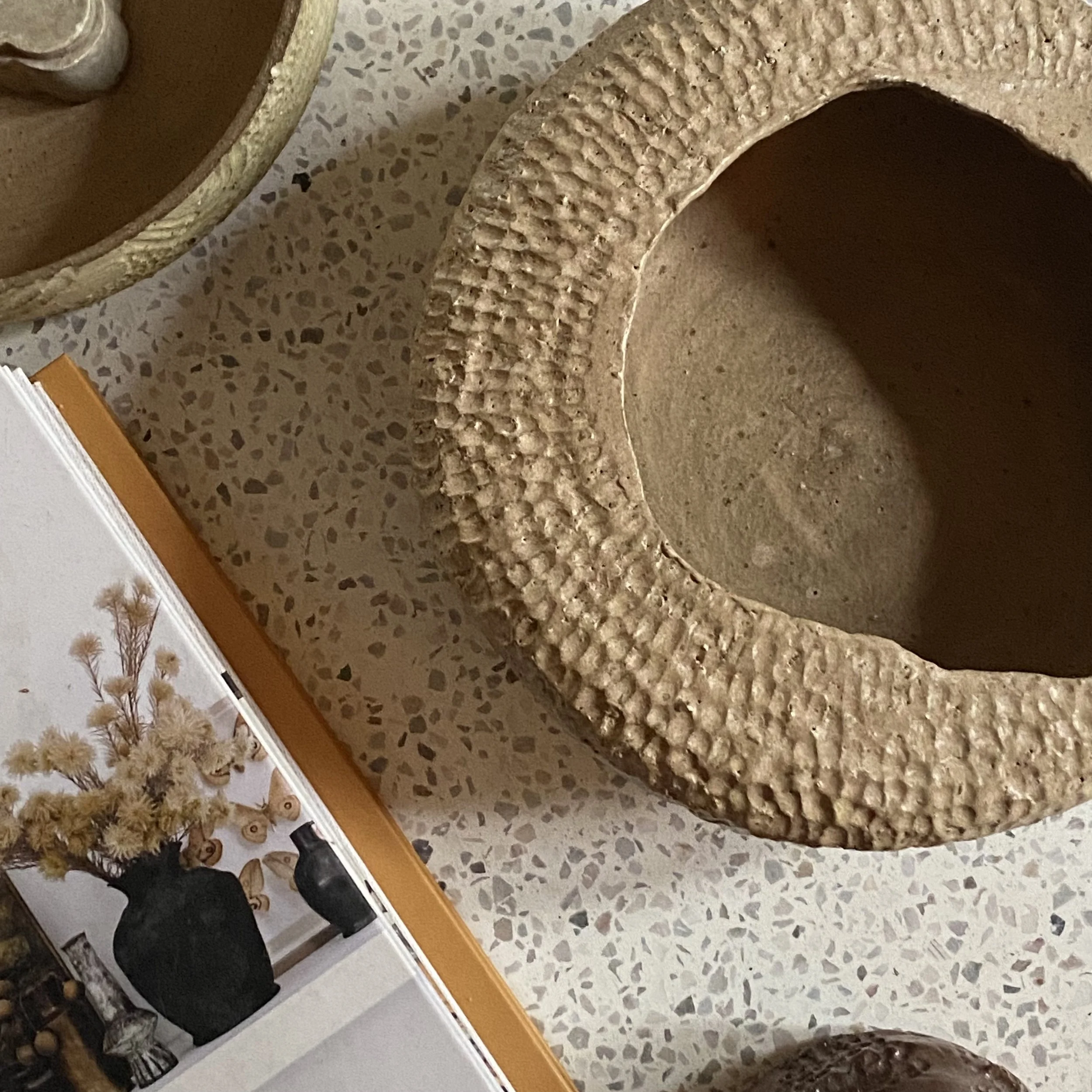 Unearthed Oblique Open Vessel - Ochre glaze