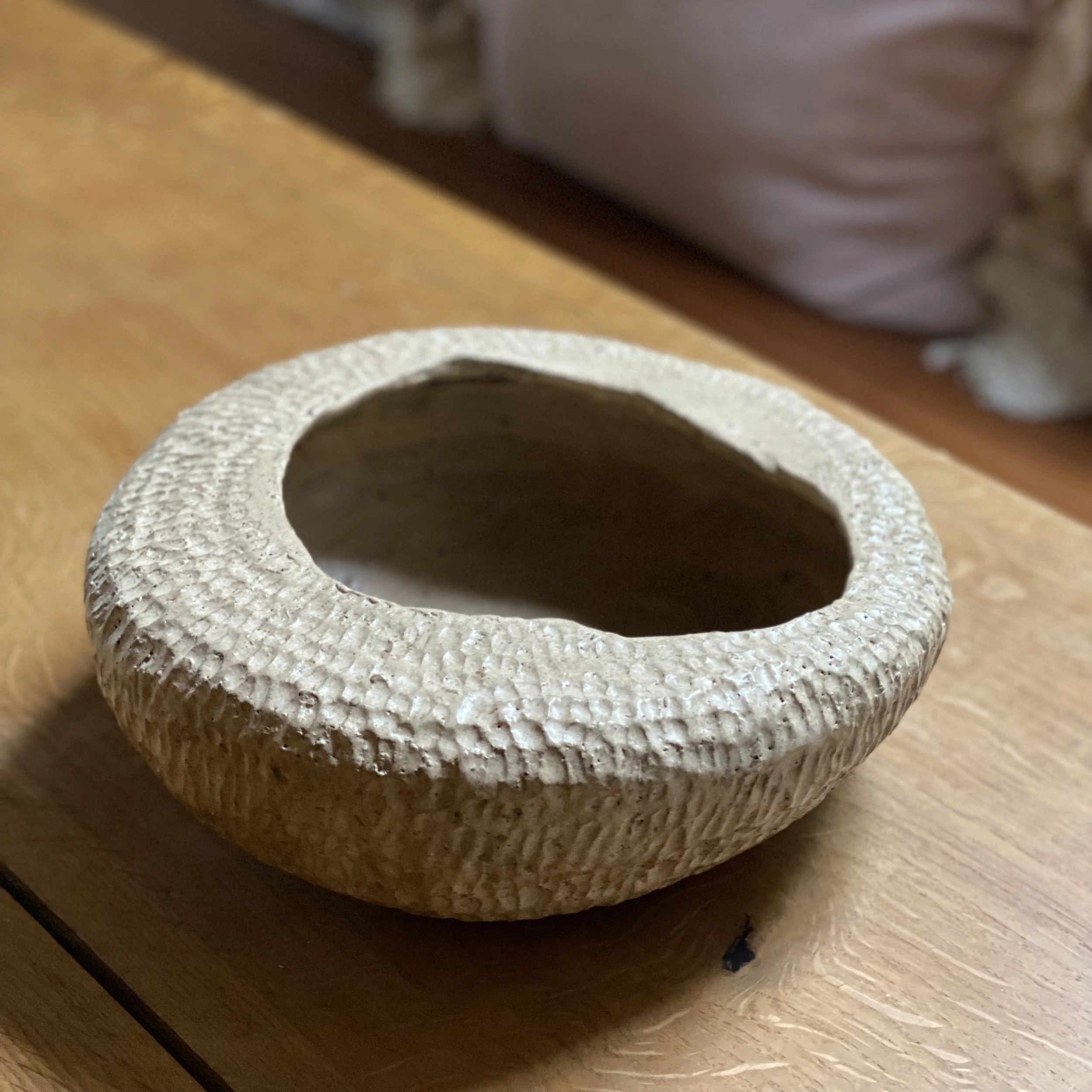 Unearthed Oblique Open Vessel - Ochre glaze