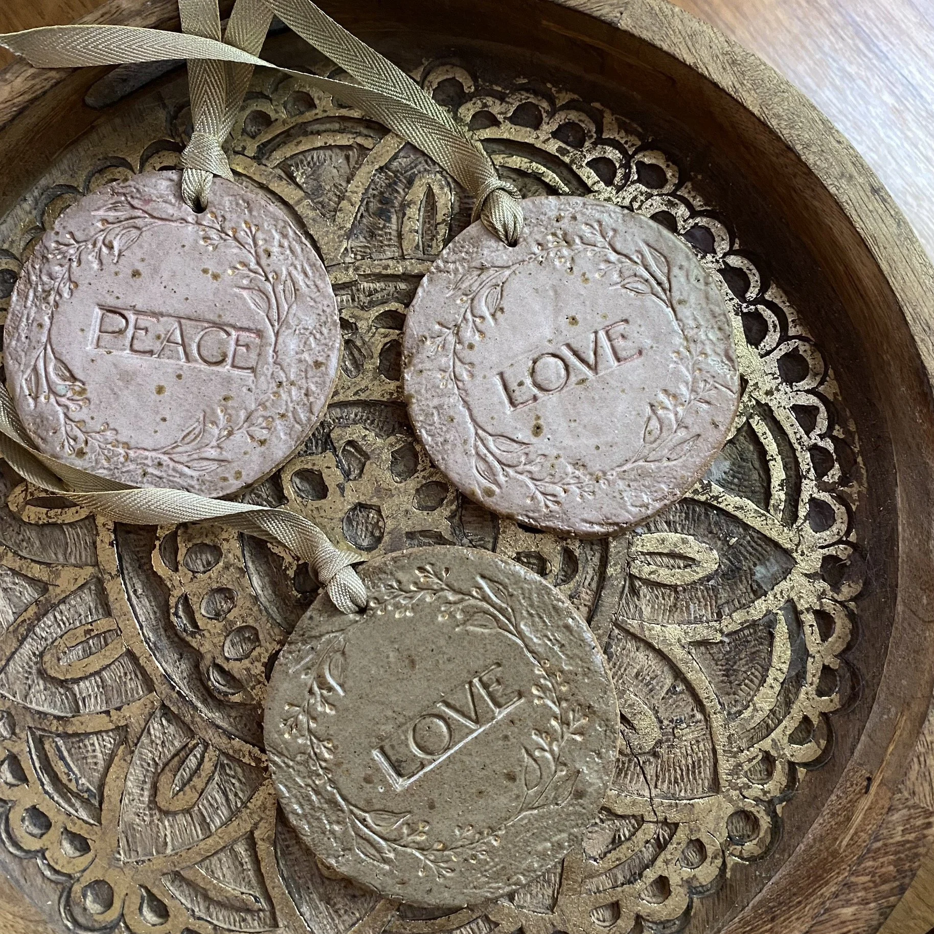 Handmade Unearthed Large Christmas medallions
