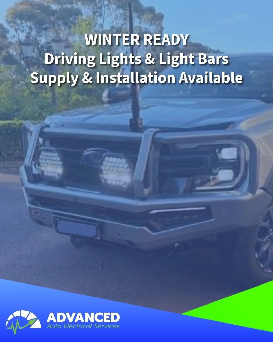 Winter&rsquo;s here, and good lighting makes all the difference. 

Whether you&rsquo;re heading to work before sunrise, travelling country roads, or towing after dark, we&rsquo;ve got a range of driving lights, spotlights and light bars ready to go.
