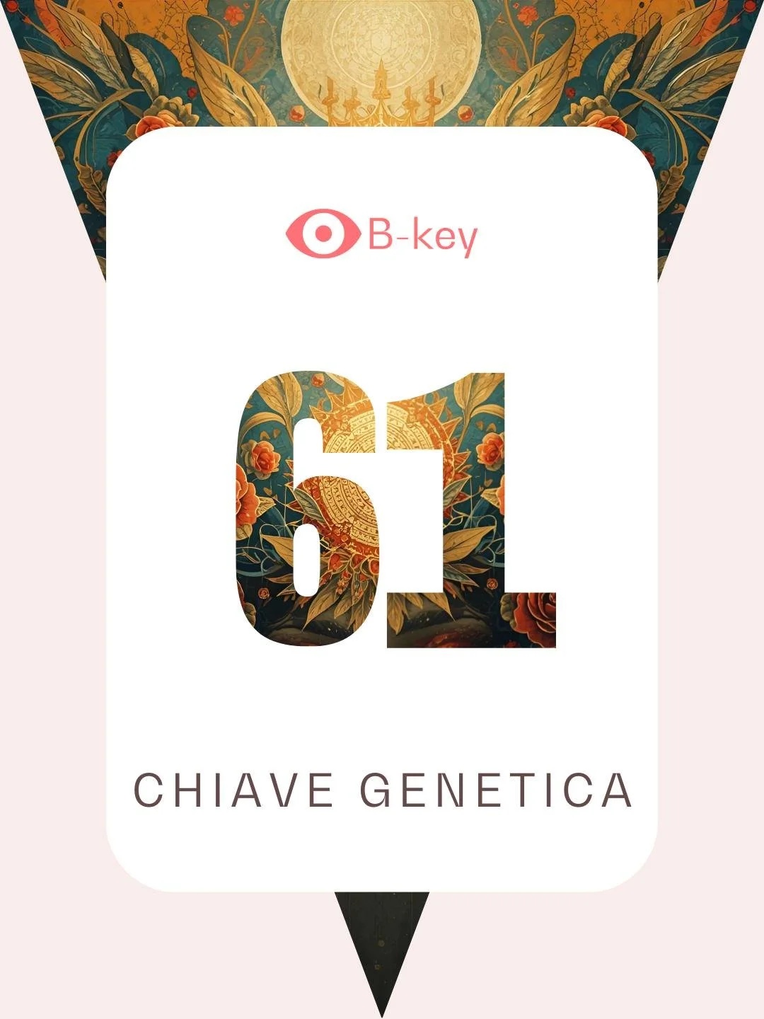 CHIAVE GENETICA 61 Transito dal 10 al 16 gennaio.

Ogni transito ci porta a fare esperienza delle particolari qualit&agrave; che ogni Chiave Genetica ha in s&eacute;.
Se hai questa Chiave nel tuo Profilo Ologenetico, potresti sentirti pi&ugrave; coin