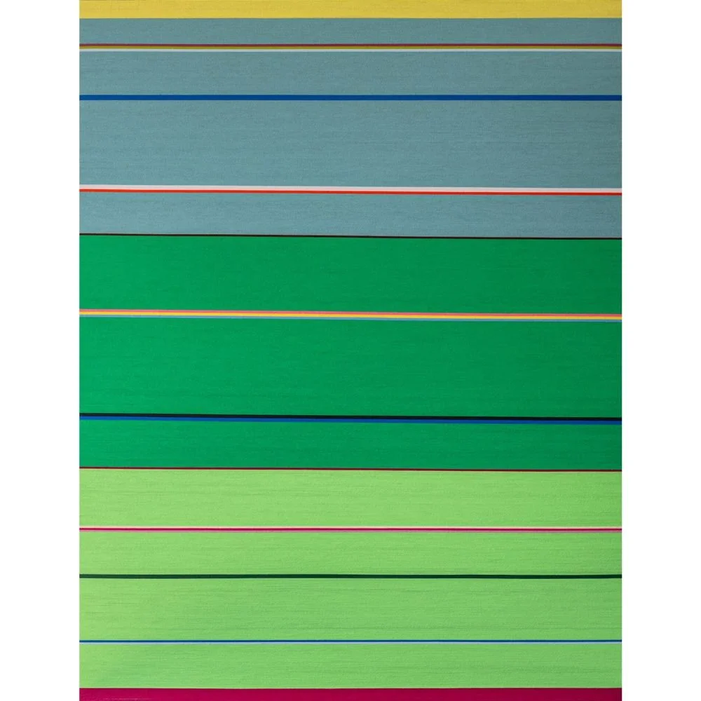 'Airstreams Over The Valley' | Cotton, Timber Board | 80x100cm | $2800