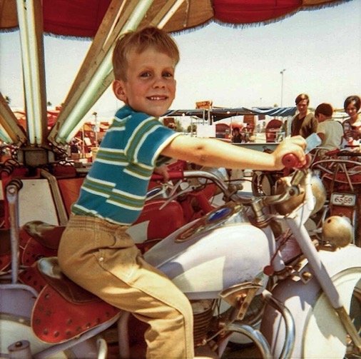 On a carnival motorcycle - 1968.