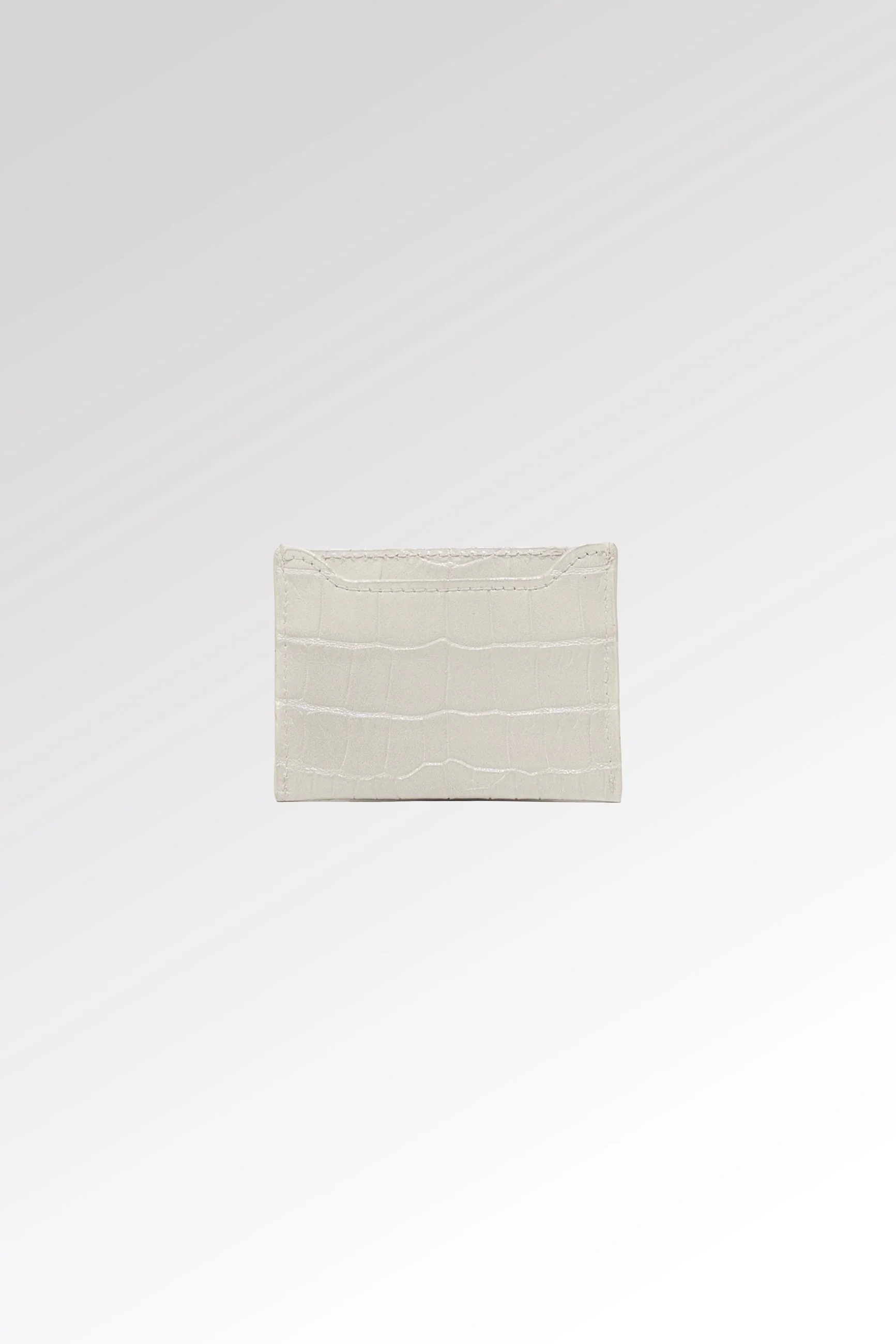 Contemporary embossed leather card holder crafted by Florentine artisans