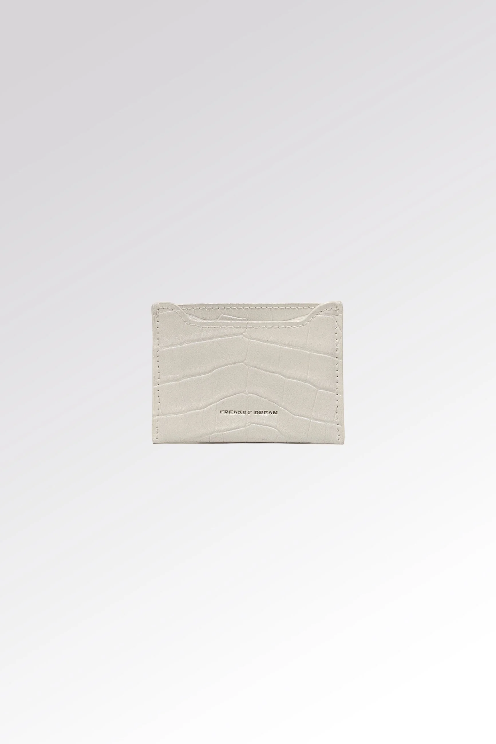 Croco Pearl embossed leather card holder handmade in Florence from Italian calfskin