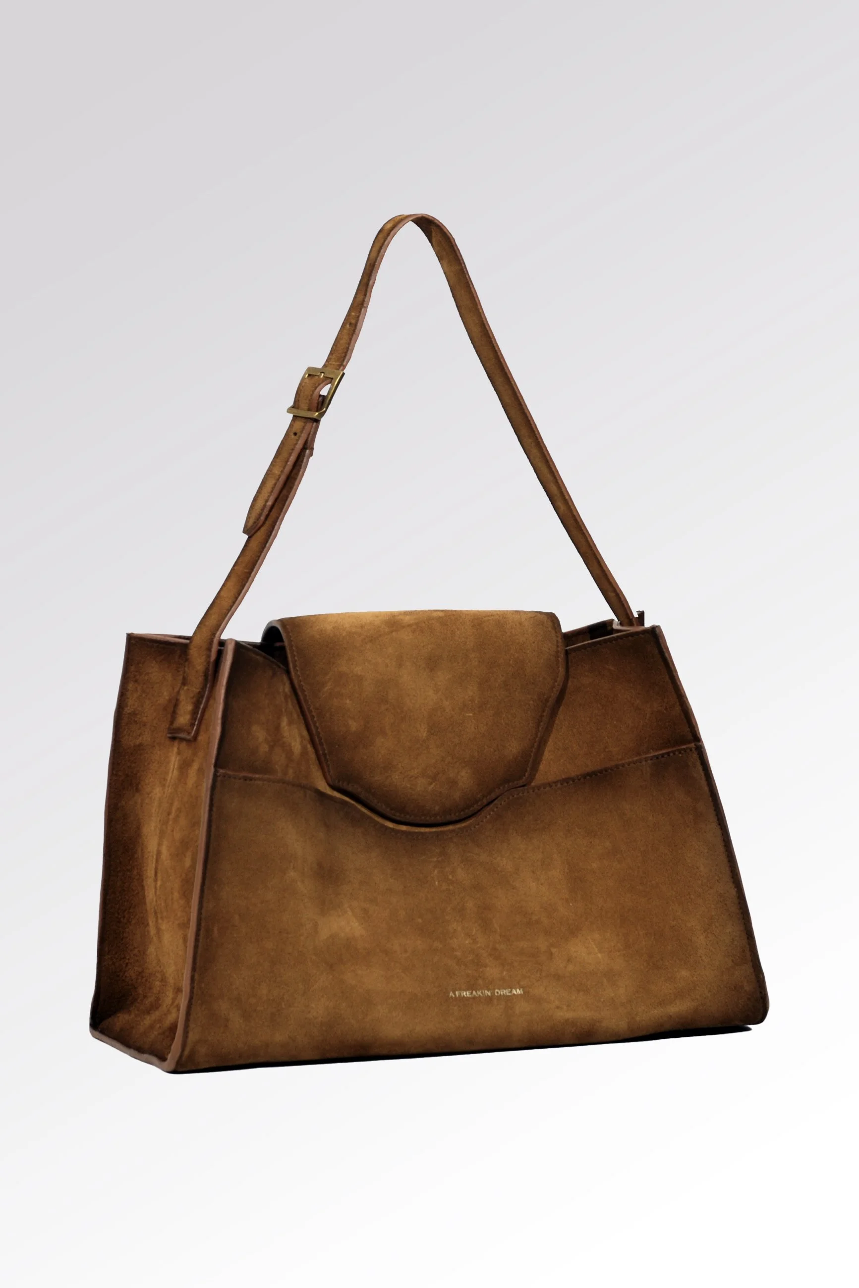 Handmade Italian suede bag in Burnt Wheat with soft lambskin lining