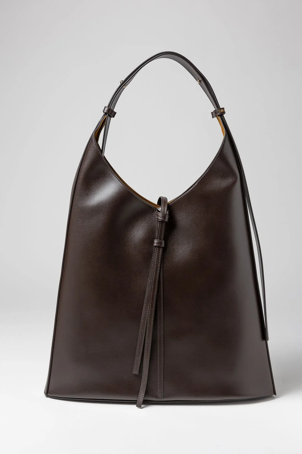 Margaret Maxy dark brown leather tote bag.jpg
