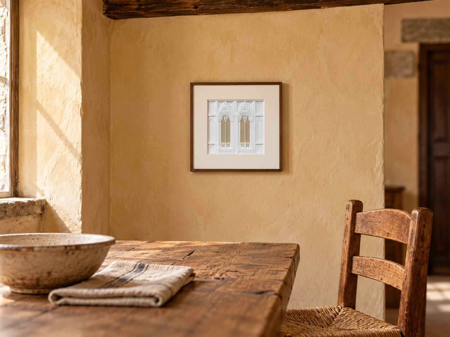 Arte architettonica in cornice di noce-2.png