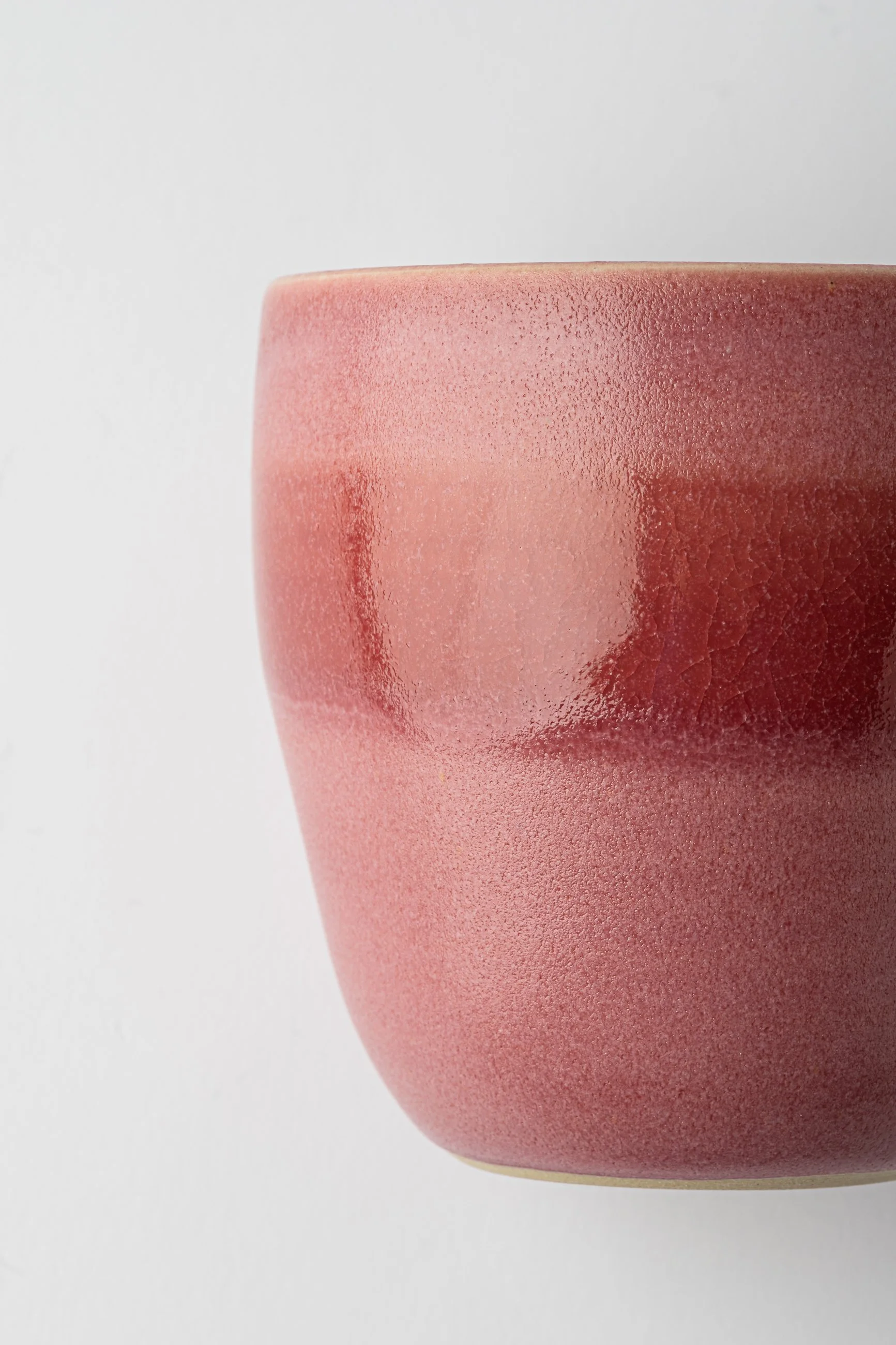 Artisan ceramic cup crafted in Tuscany with soft pink finish