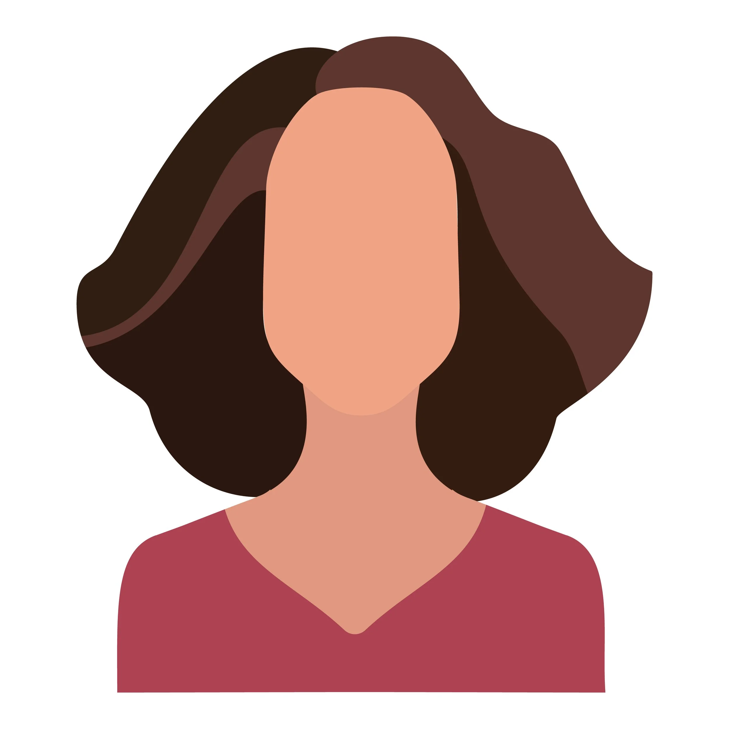 Digitale illustrationer af tre kvinder med forskellige hårfarver og strikket tøj.