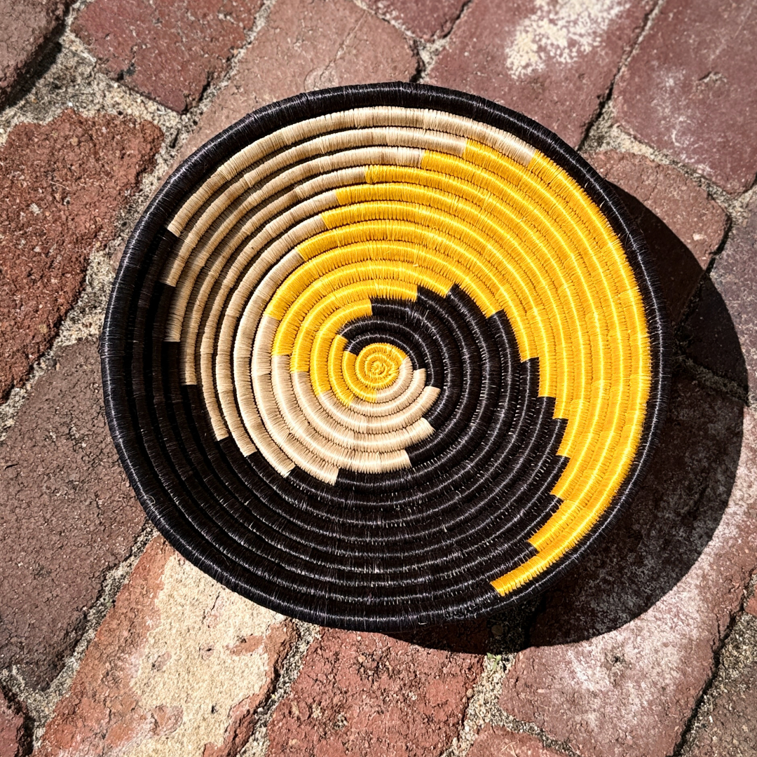 Basket | Bowl | Yellow Swirl