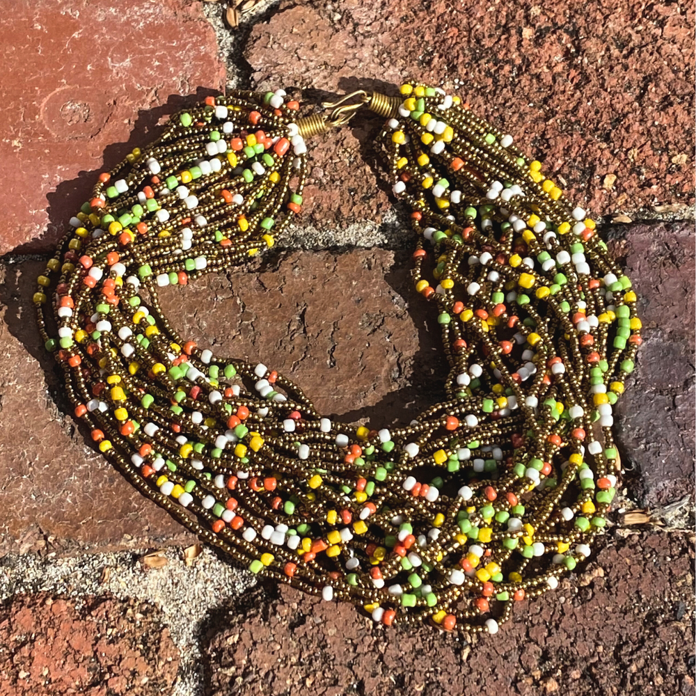 Multi Strand Beaded Necklace Designs Royal Long Gold Plated