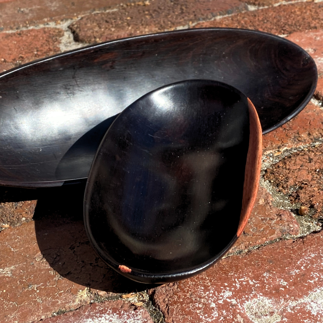Hand-carved and polished Tanzanian hardwood tray.