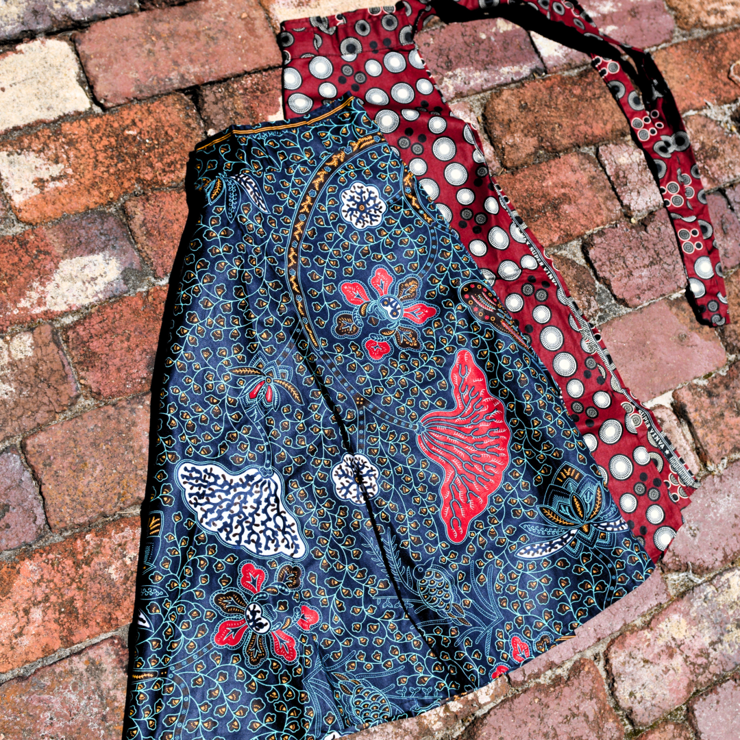 Skirt  Wrap Around  Blue Flower Red Circles.png