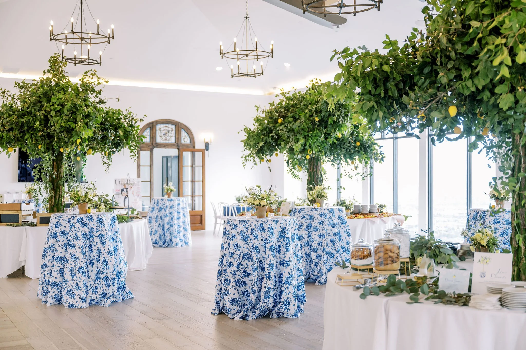 Wedding cocktail hour design and event styling by Duet Weddings and Events, a Utah wedding planner