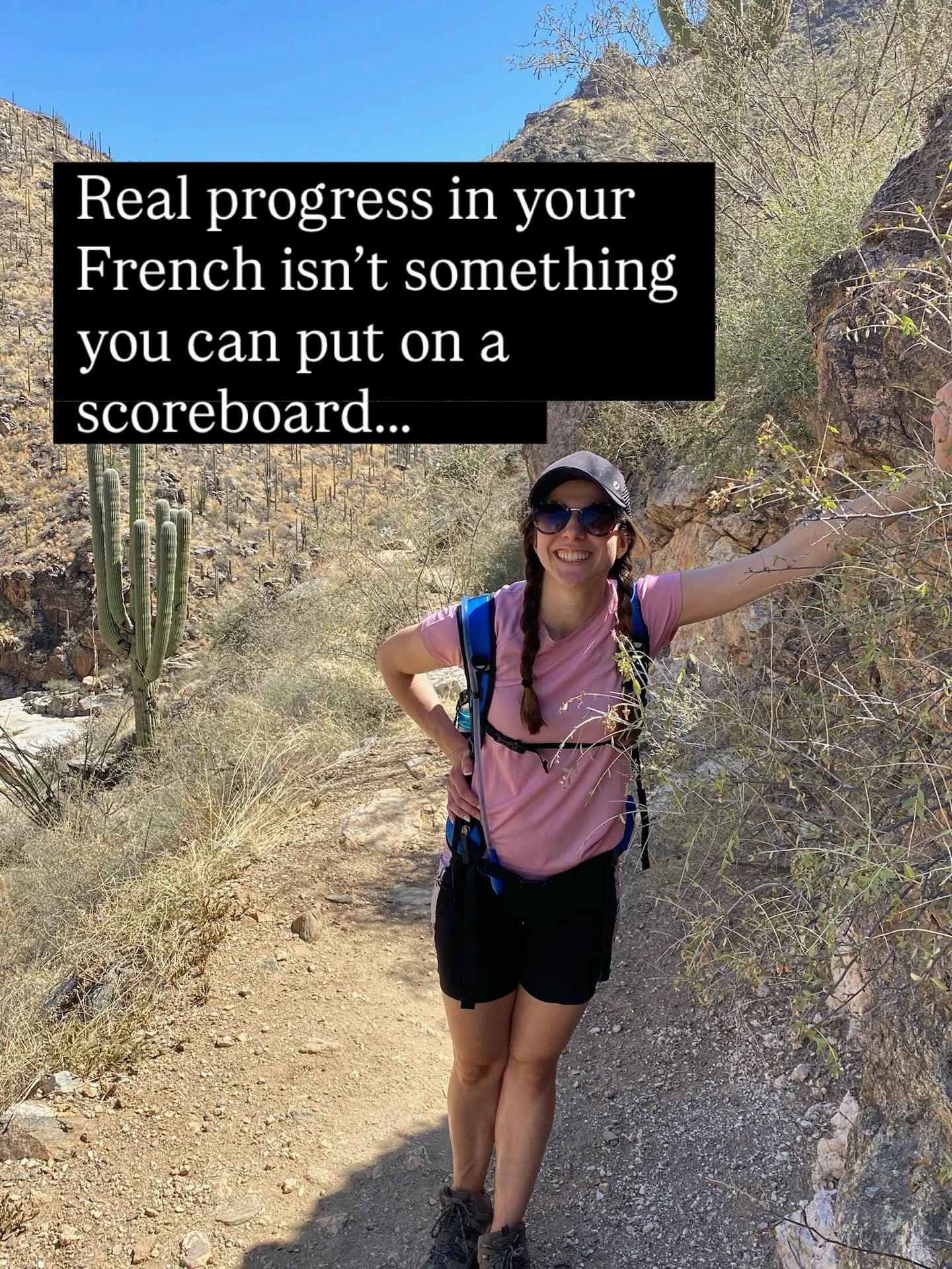 Here&rsquo;s a better way to measure progress in French:

💪🏻 Did you show up &mdash; even when it felt messy? 
📆 Did you keep going when life got busy? 
🗣️Did you practice, speak, or think in French at all?

If yes, you&rsquo;re making progress.
