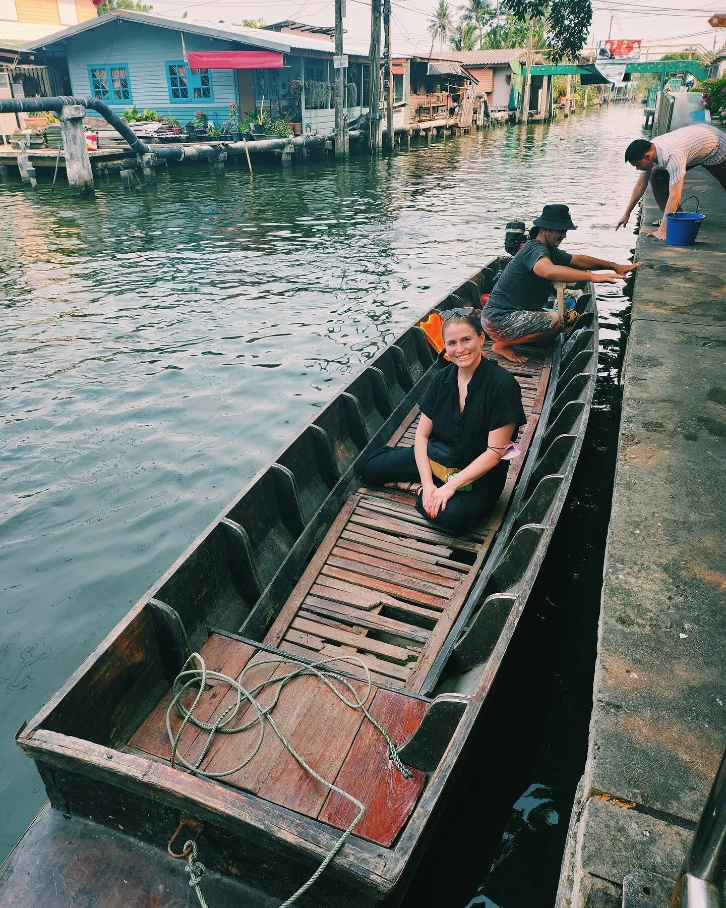 Learned so much from Wit and his mom Maew who showed me a different side of life in Bangkok. She could have retired already, but Maew still enjoys tending to their coconut farm. She hooks ripe coconuts from the tree with a long bamboo tool, they fall