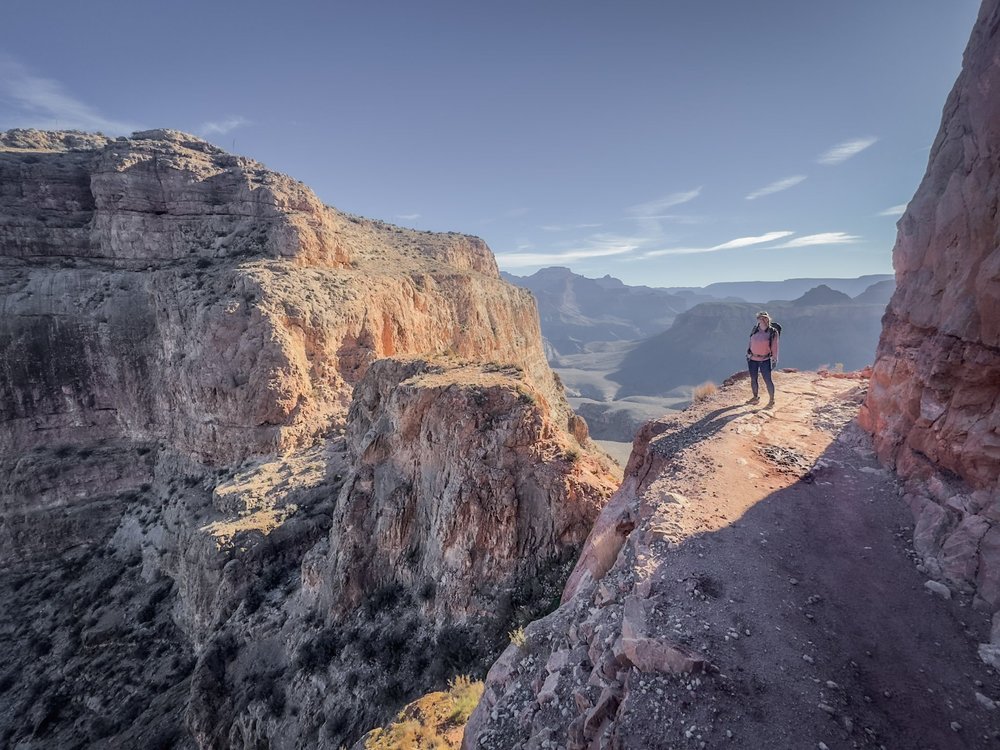 Hiker on a canyon rim