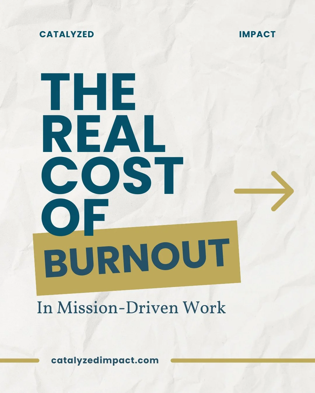 Burnout in mission-driven work doesn&rsquo;t happen because people care too little.⁠
⁠
More often, it happens because they care too much for too long without the systems, support, and structure needed to sustain the work.⁠
⁠
Too many organizations no