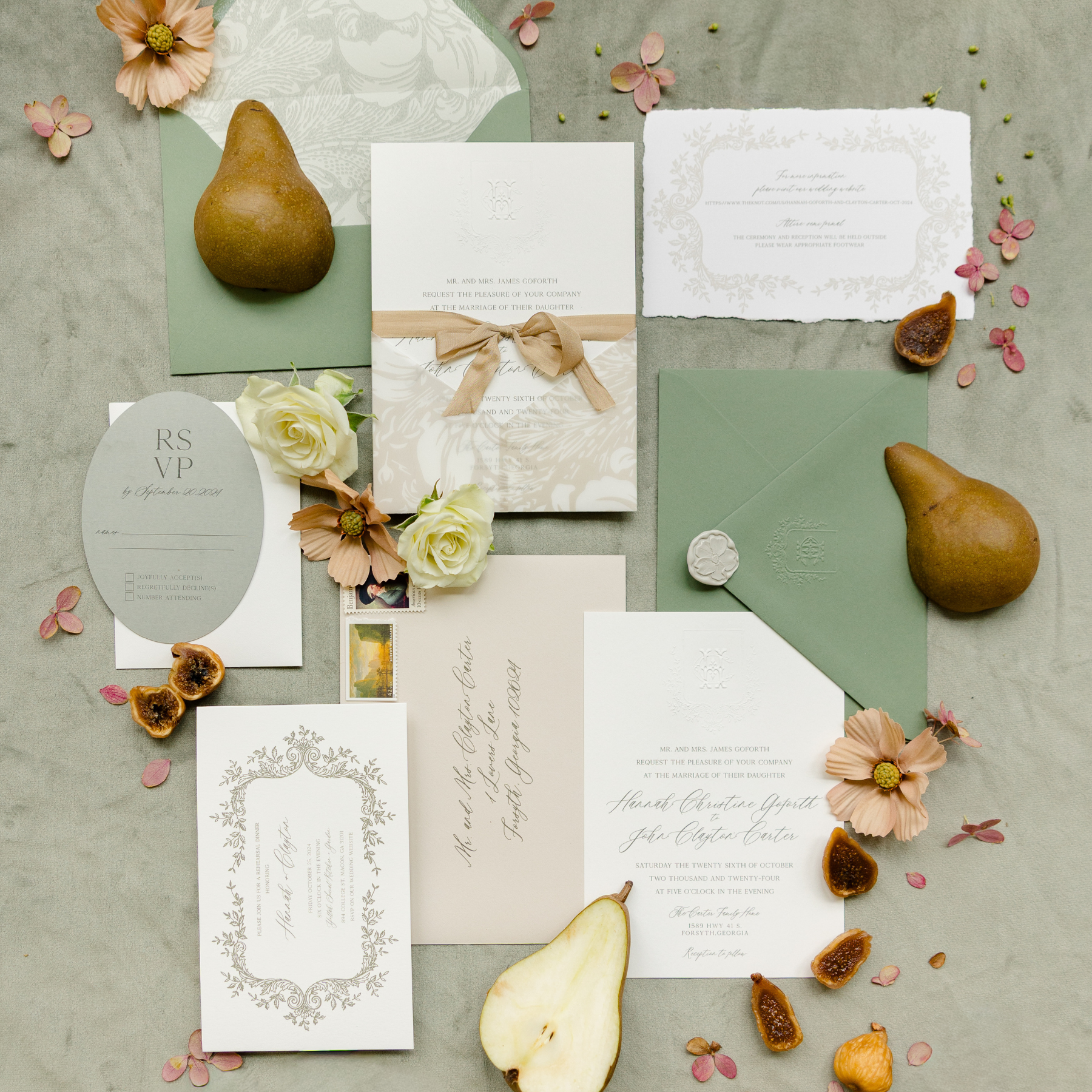 Custom Wedding Invitation Suite | Hartsy Designs in Augusta, GA