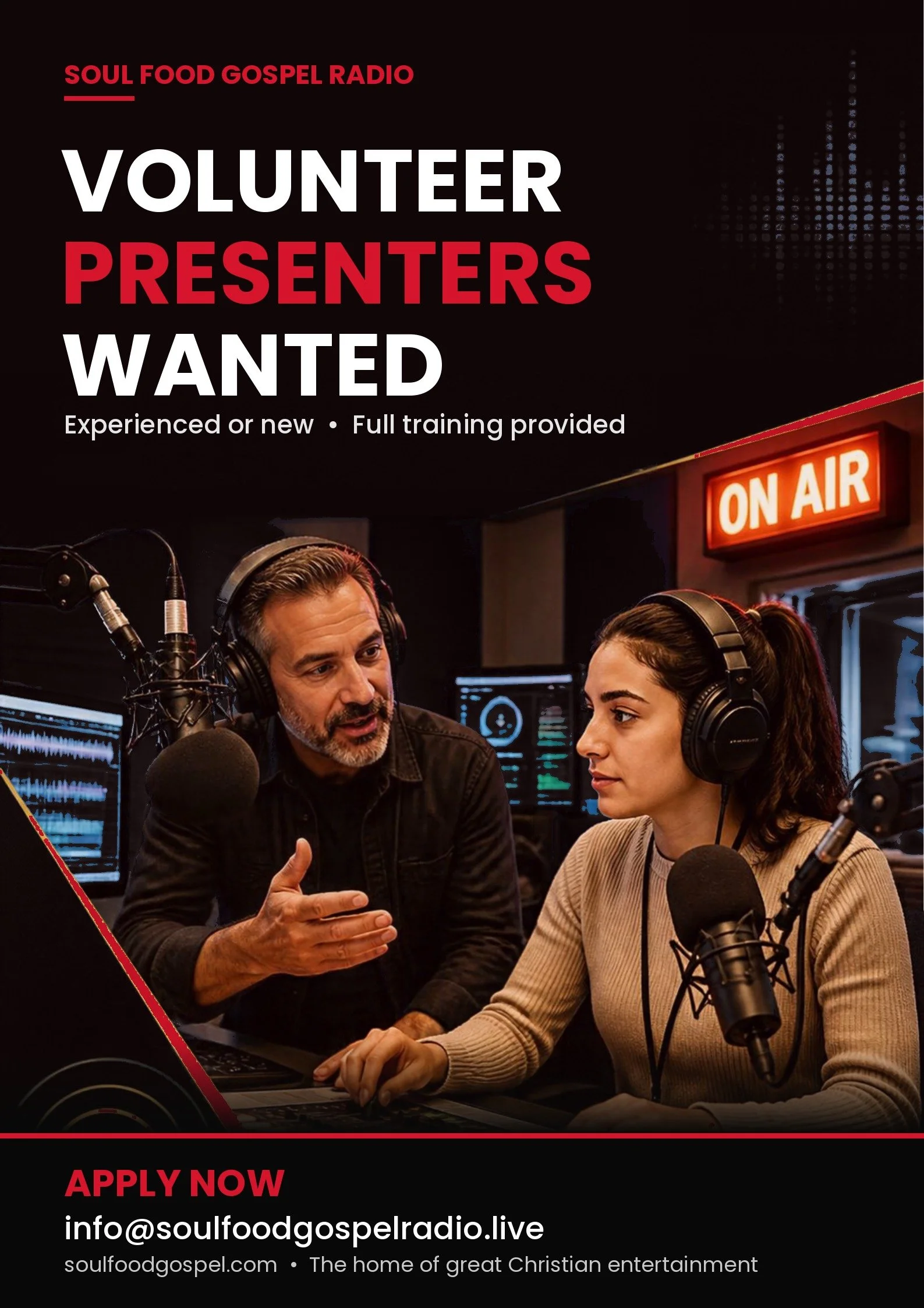 We’re Recruiting: Radio Presenters Wanted at Soul Food Gospel Radio