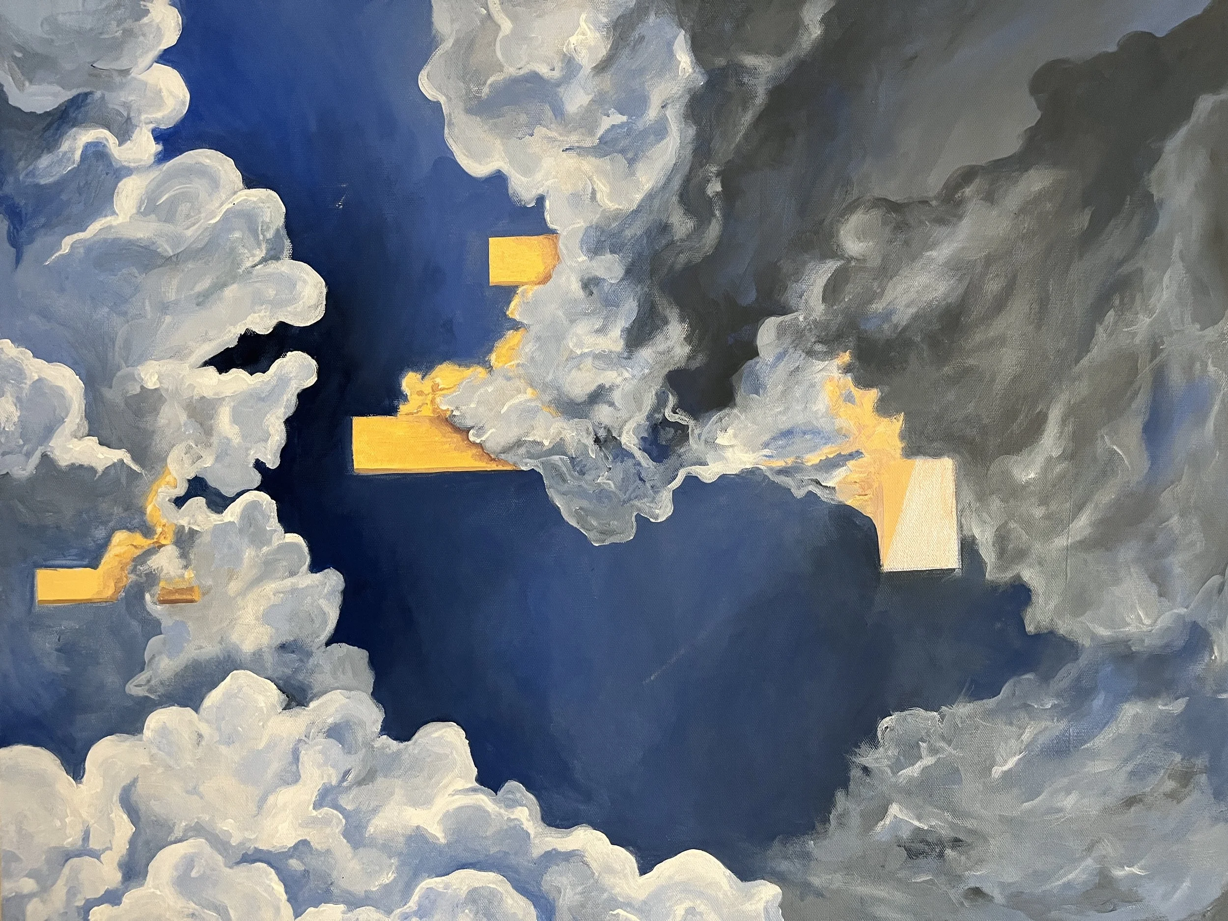 "Cosmic Geometry" Acrylic on Canvas (Sold) 24"x30". 2018