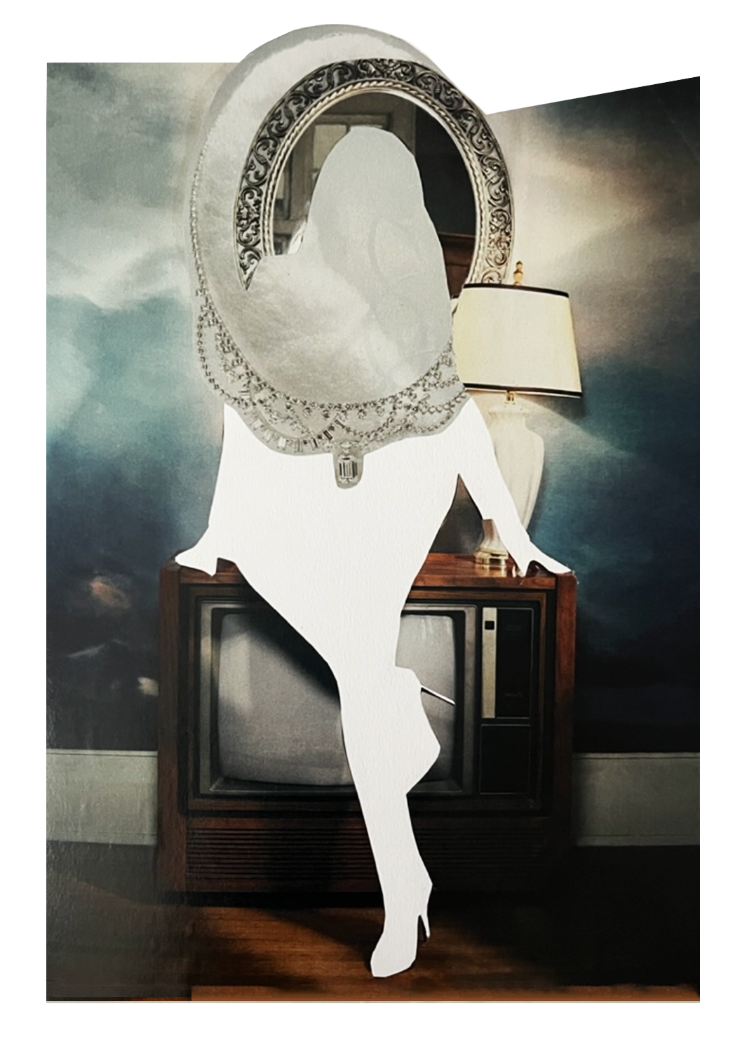 "B-List Celebrity" Collage on Paper, 8x10". 2025