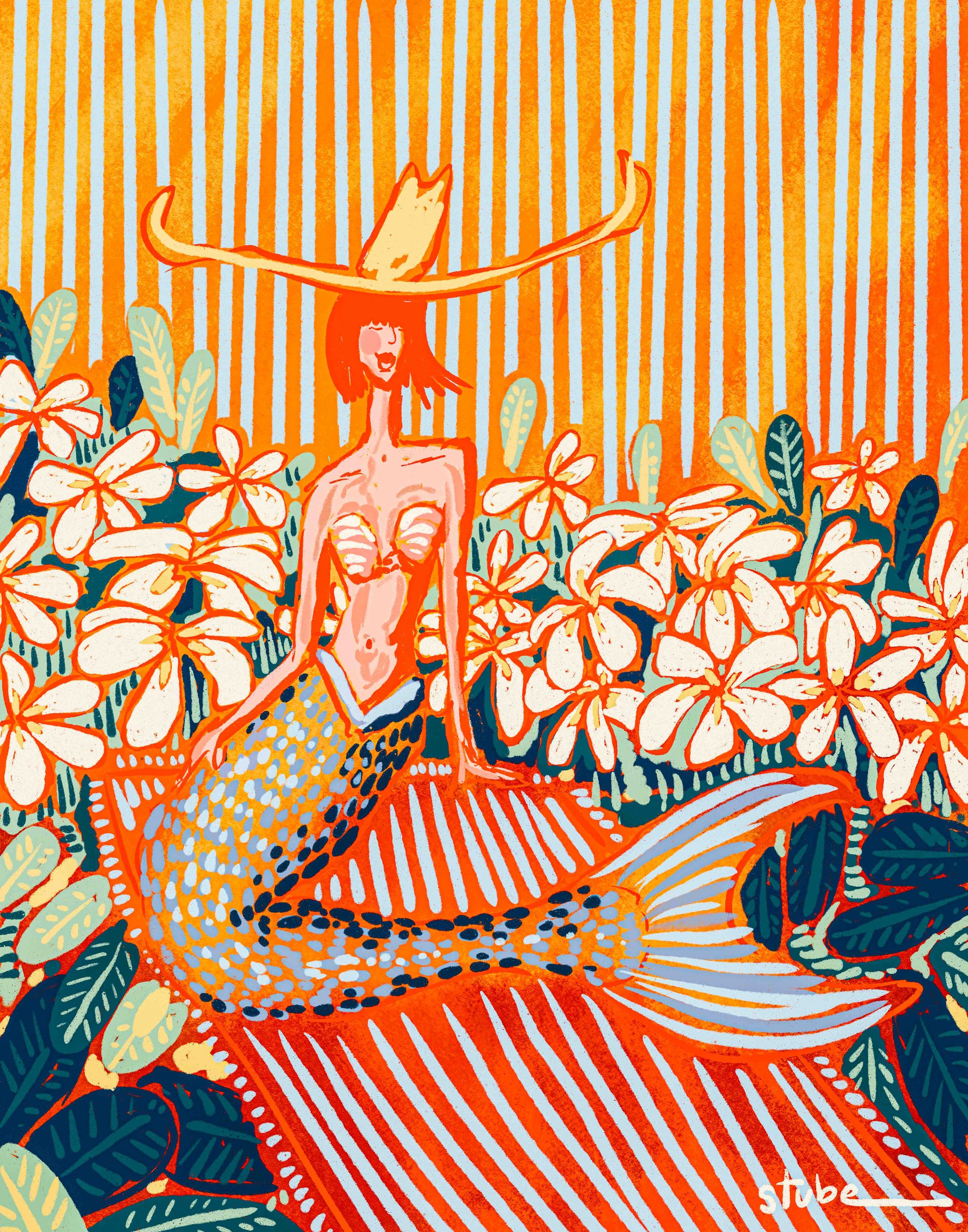 Cowgirl Mermaid Print