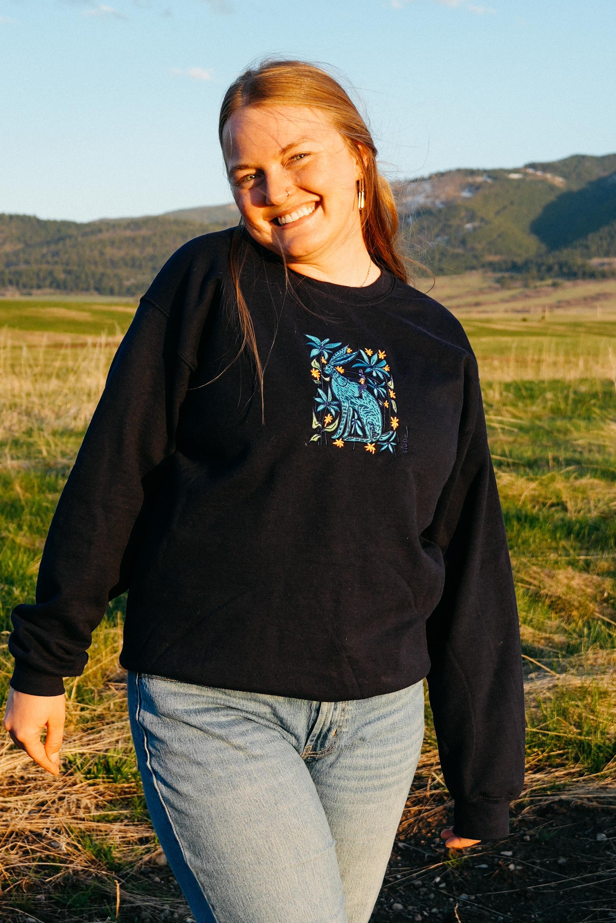 Big Bunny Foo Foo Embroidered Crewneck