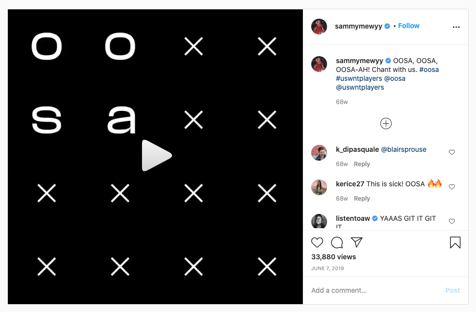 USWNT Players Association Social Post