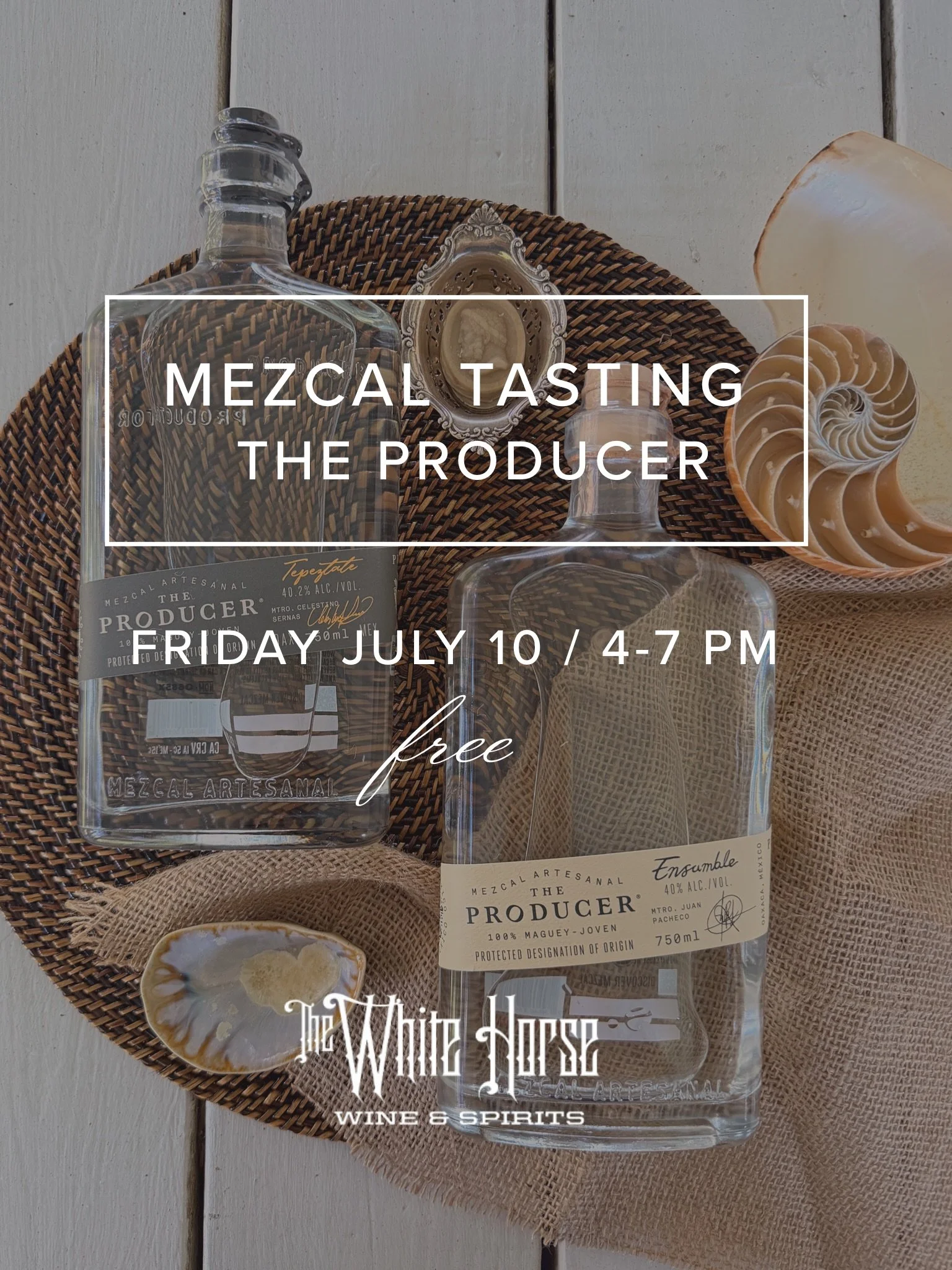 Add to your calendar: 

Mezcal Tasting @theproducermezcal
🗓️ Friday, July 10 / 4-7pm
In-store, free 

The Producer Mezcal is an artisanal, small-batch Oaxacan brand known for producing refined, approachable agave spirits. 

Taste / discover 2 expres