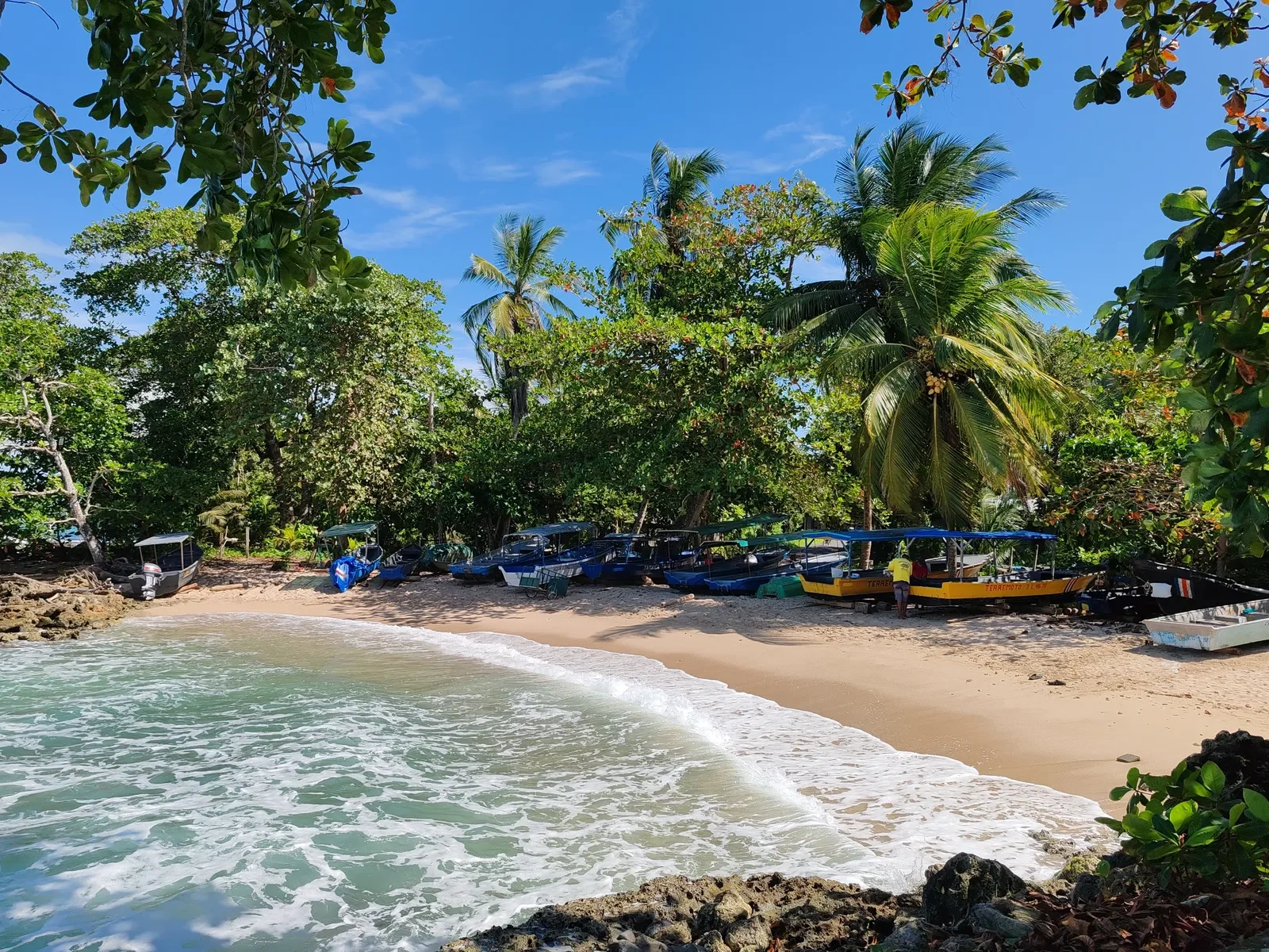 Cahuita Beach with Fishing Boats